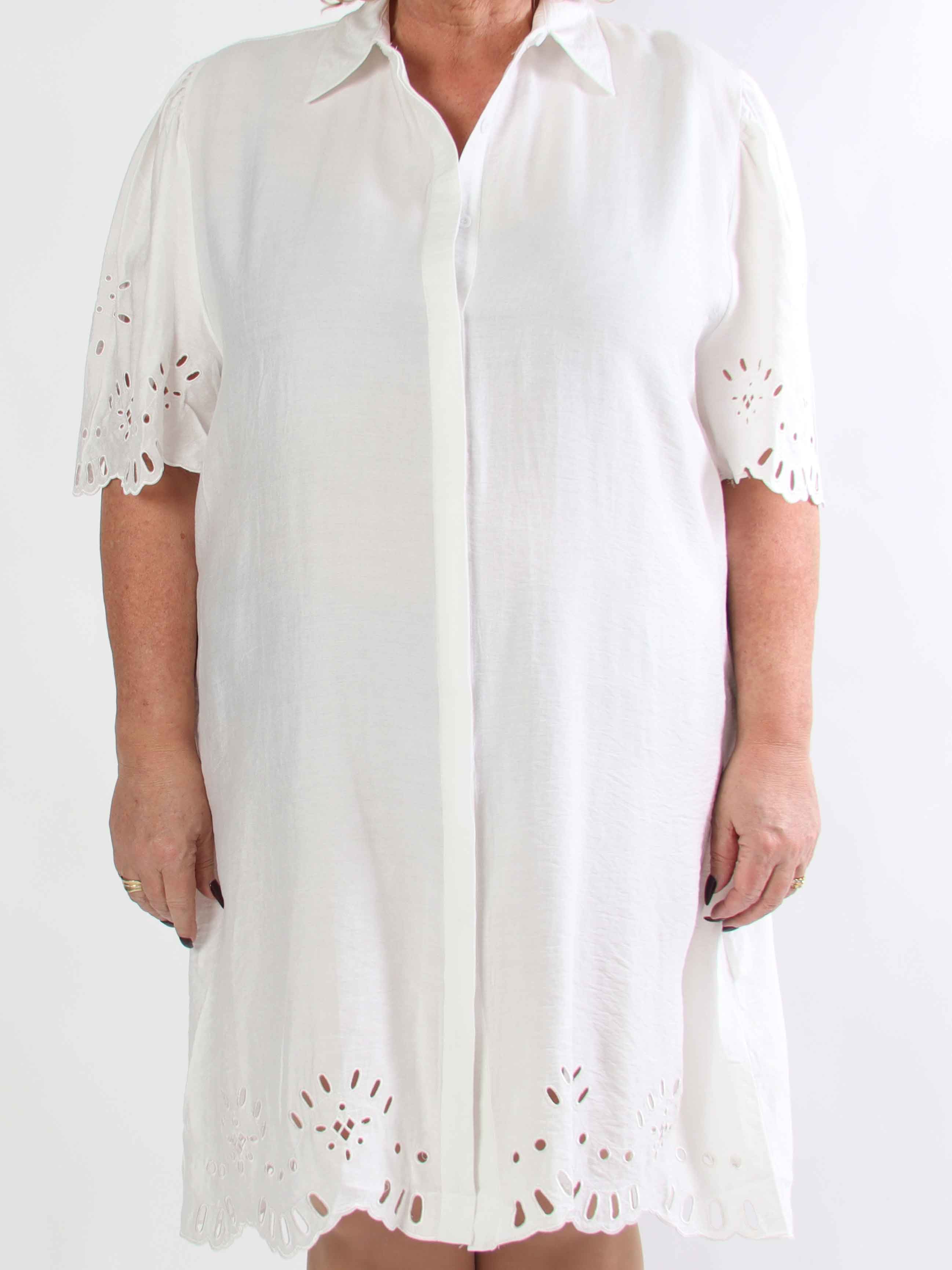 Slavica - Skjortekjole i viskose med søde detaljer