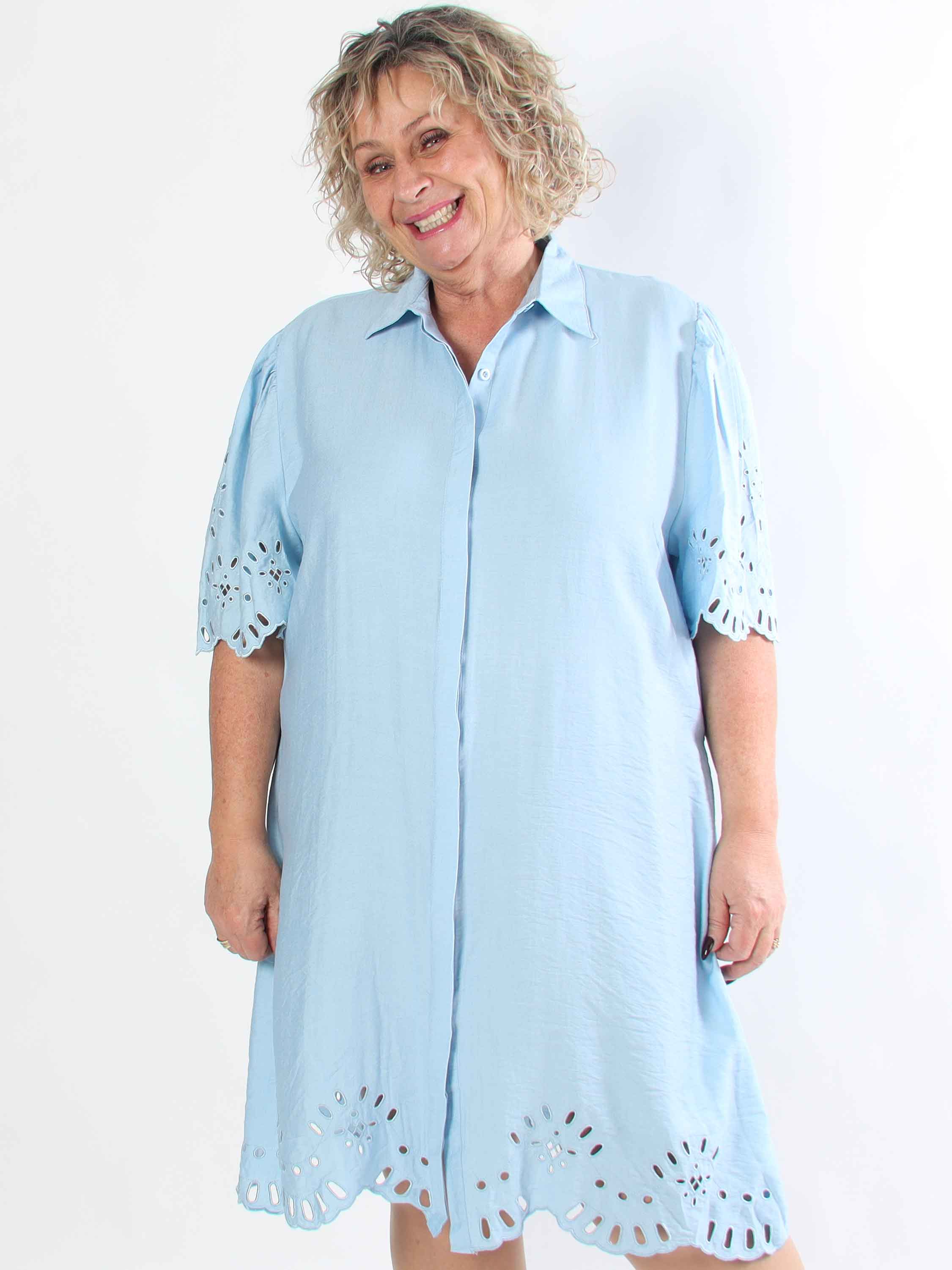 Slavica - Skjortekjole i viskose med søde detaljer