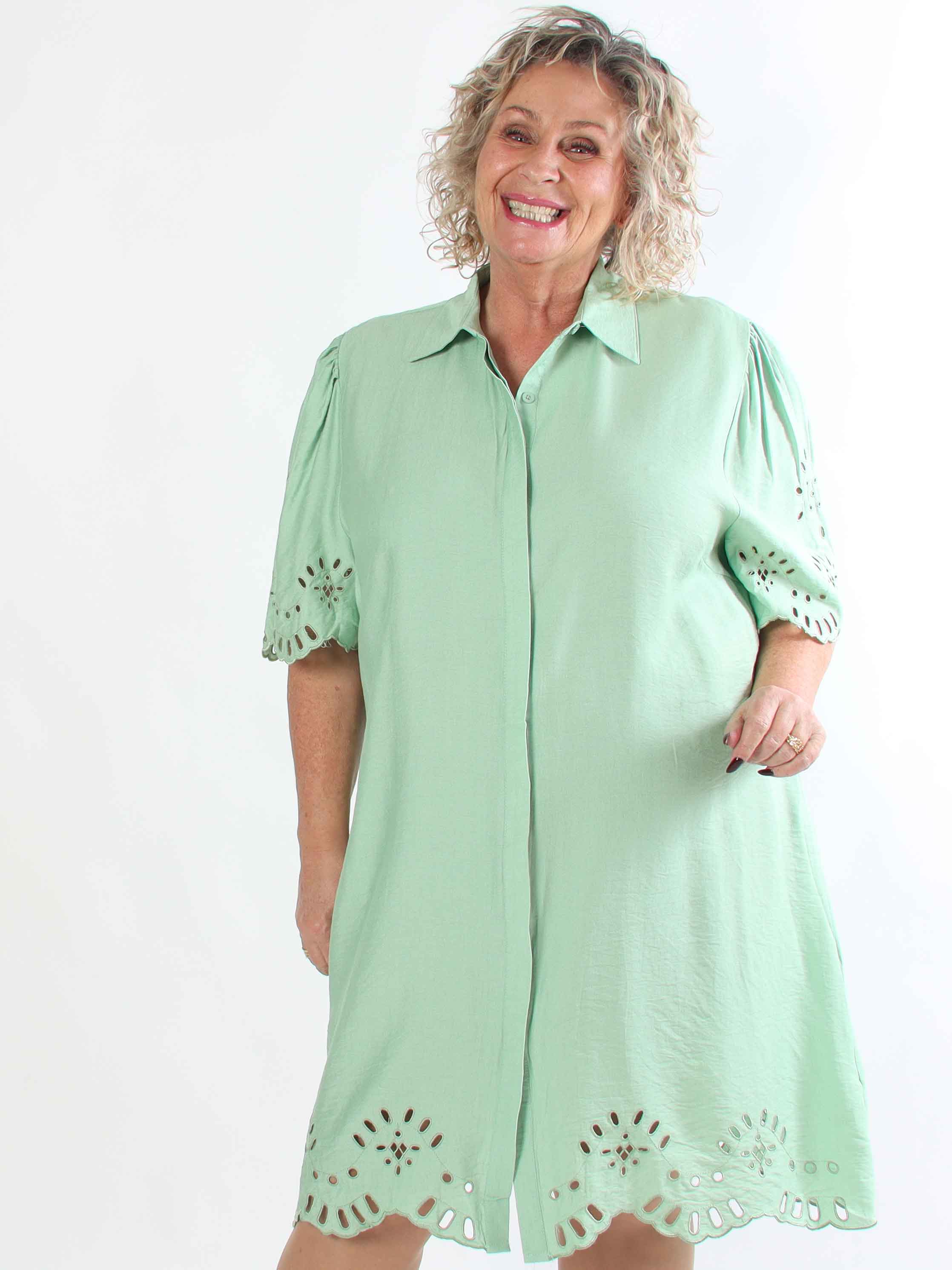 Slavica - Skjortekjole i viskose med søde detaljer