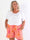 Stevie Summer - Plus size shorts i bomulds musselin-stof med sommermotiver