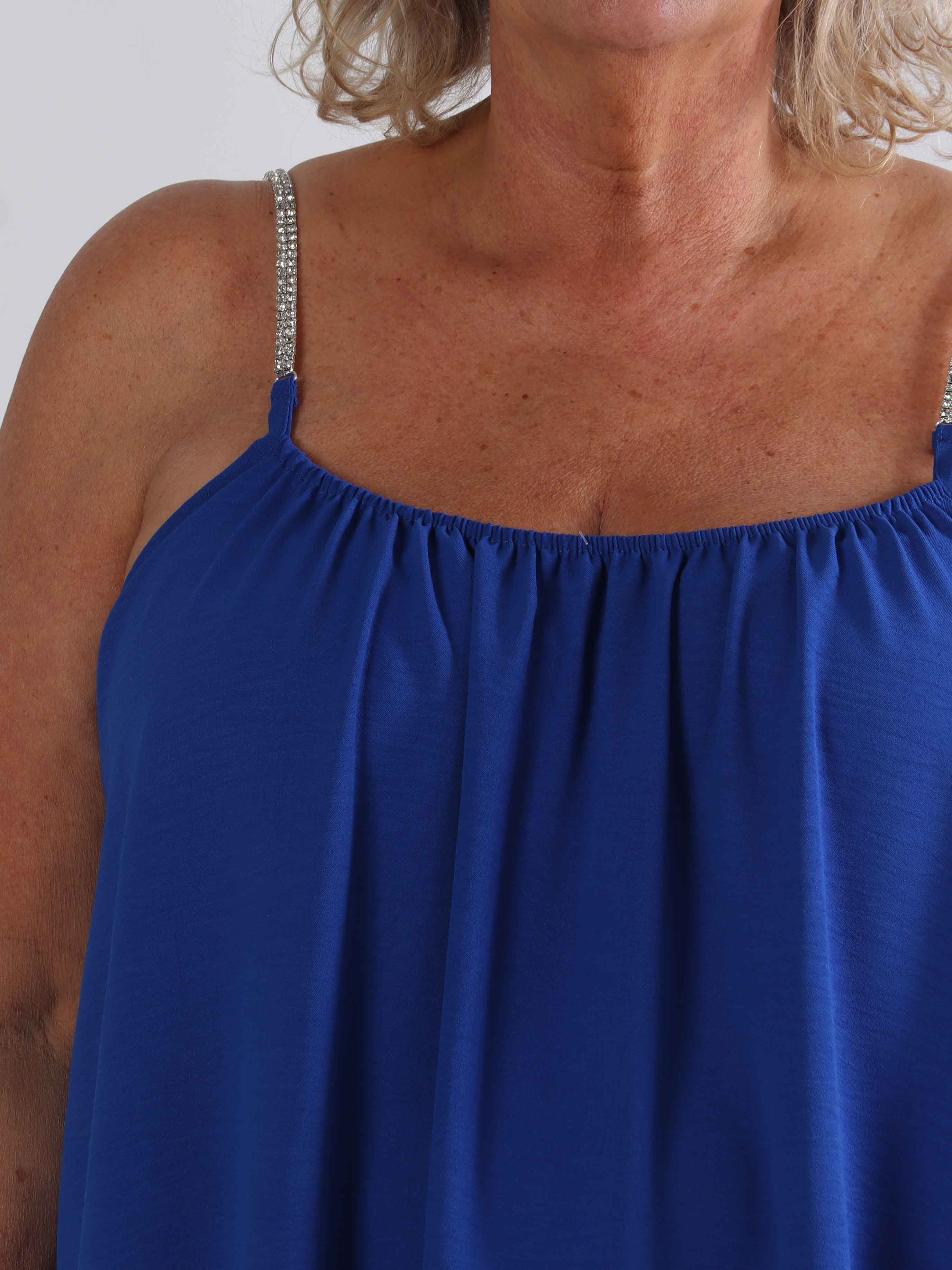 Sunara - Plus size stropkjole i blød viskose med fine similisten på stropperne