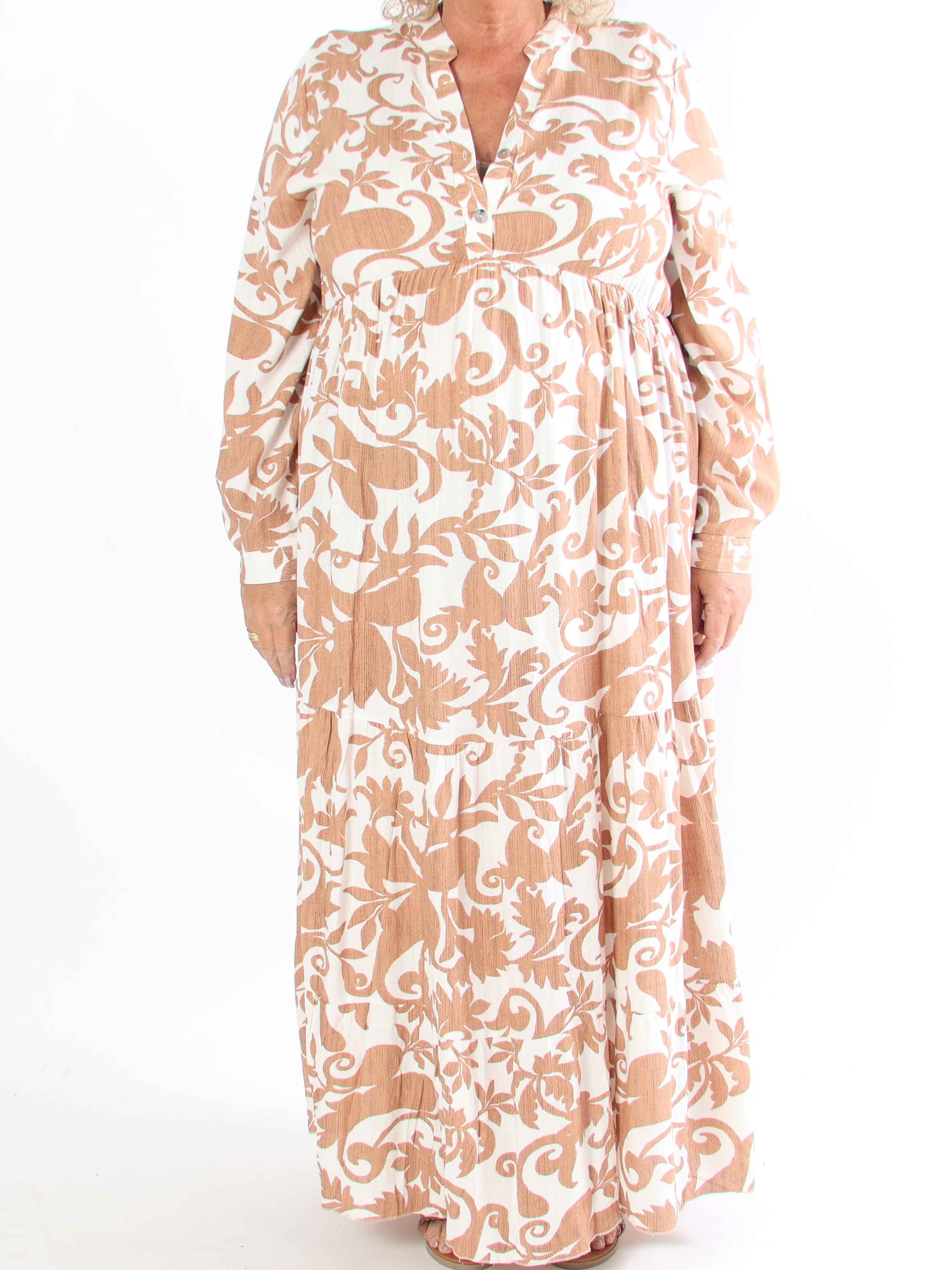 Tasha - Plus size sommerkjole i viskose med blomsterprint