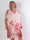 Tricia - Plus size tunikakjole med chiffonlag med blomstermotiver