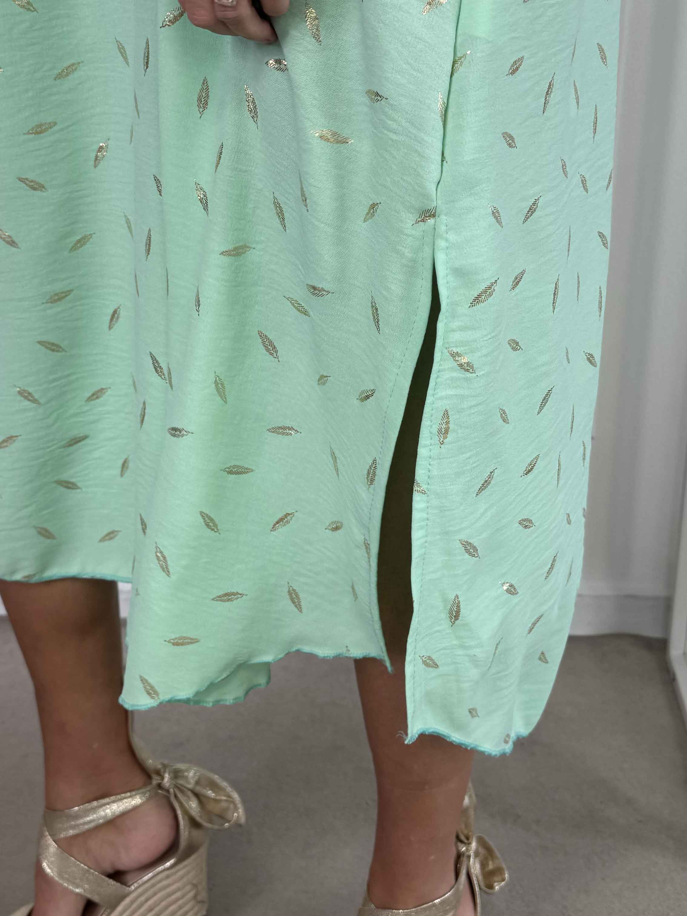 Valentina - Sød kjole detaljeret med fine guld blade