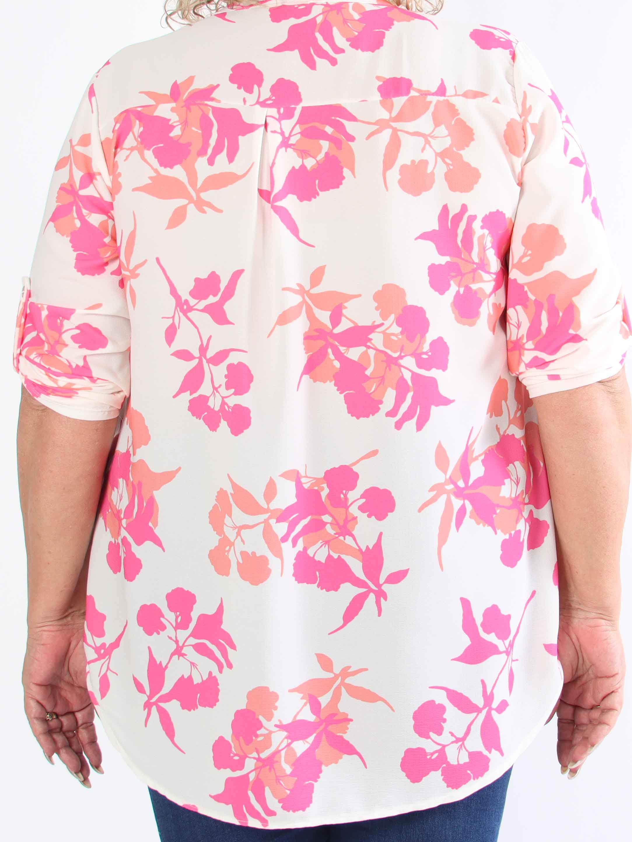 Vanesa Leaf - Let plus size tunika i viskose med bladmotiver