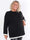 Violet - Plus size strikbluse med farvet kant