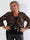 Werena Gold - Kort elastisk plus size cardigan detaljeret med guld blomster