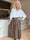 Willow - Stilfuld midi-nederdel i læderlook med elastisk talje