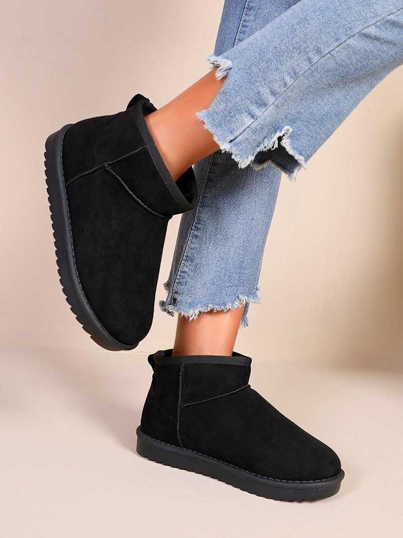 Melany - Lave bamsestøvler i ruskindslook