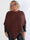 Opra - Blød mønstret plus size strikponcho