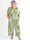 Pams Gold Leaf Jumpsuit - Plus size buksedragt med blad mønster og guld dutter