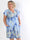 Pams Hummingbird Short - Kort plus size kjole med fuglemotiver og guld detaljer