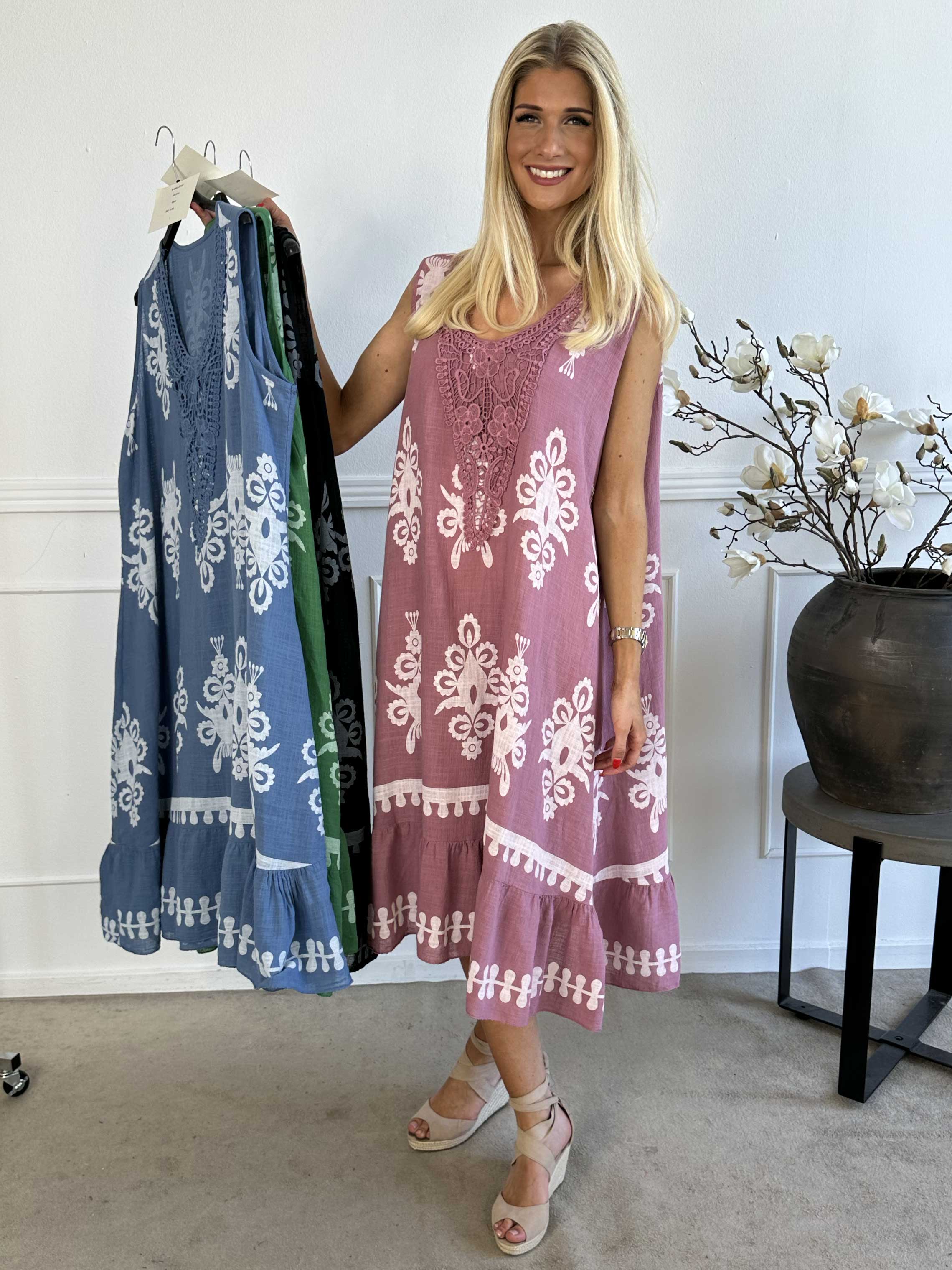 Tanzania - Smuk bomuldskjole i hørlignende stof