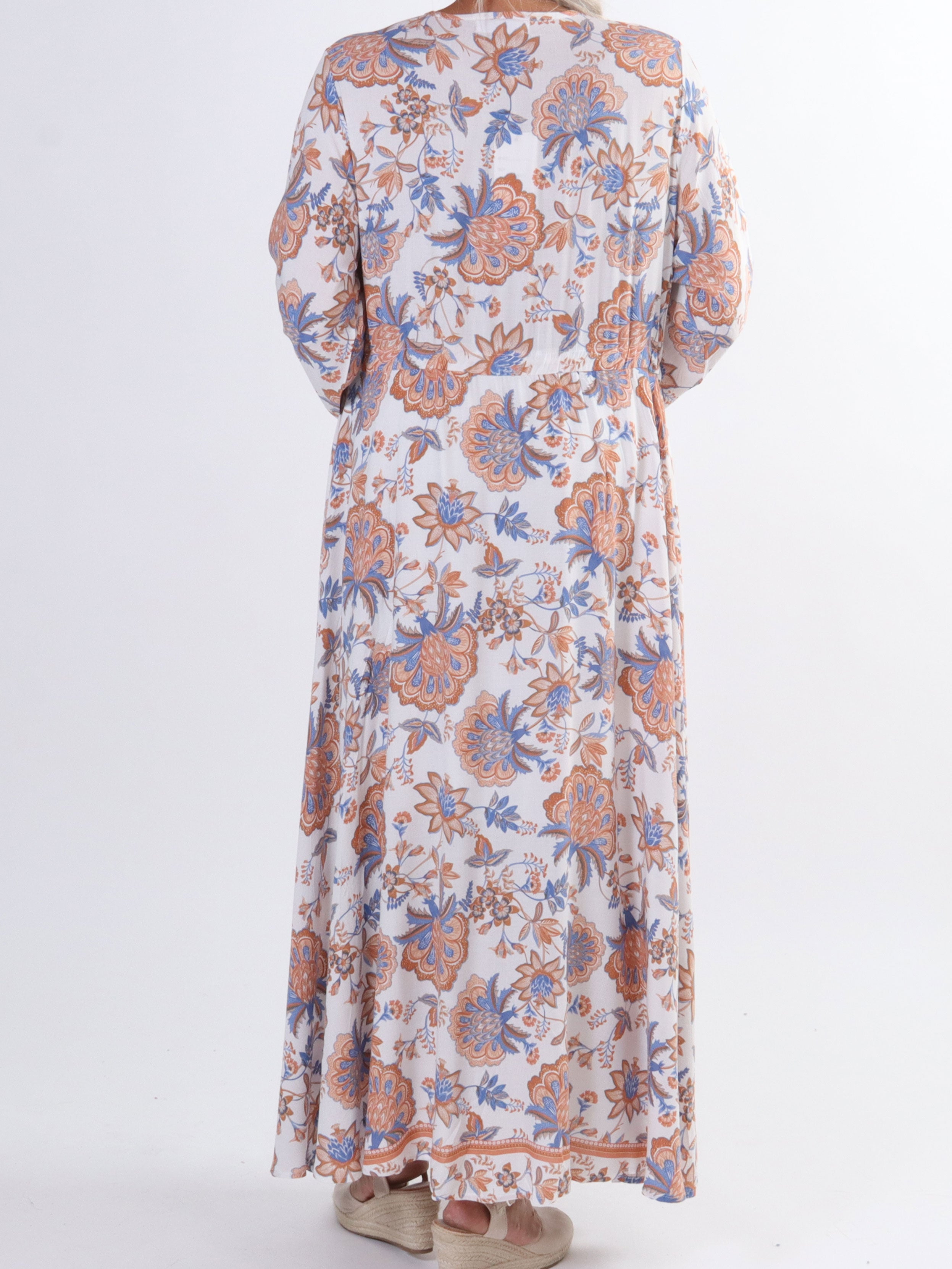 Victoria - Lang sommerkjole med bindebånd i taljen