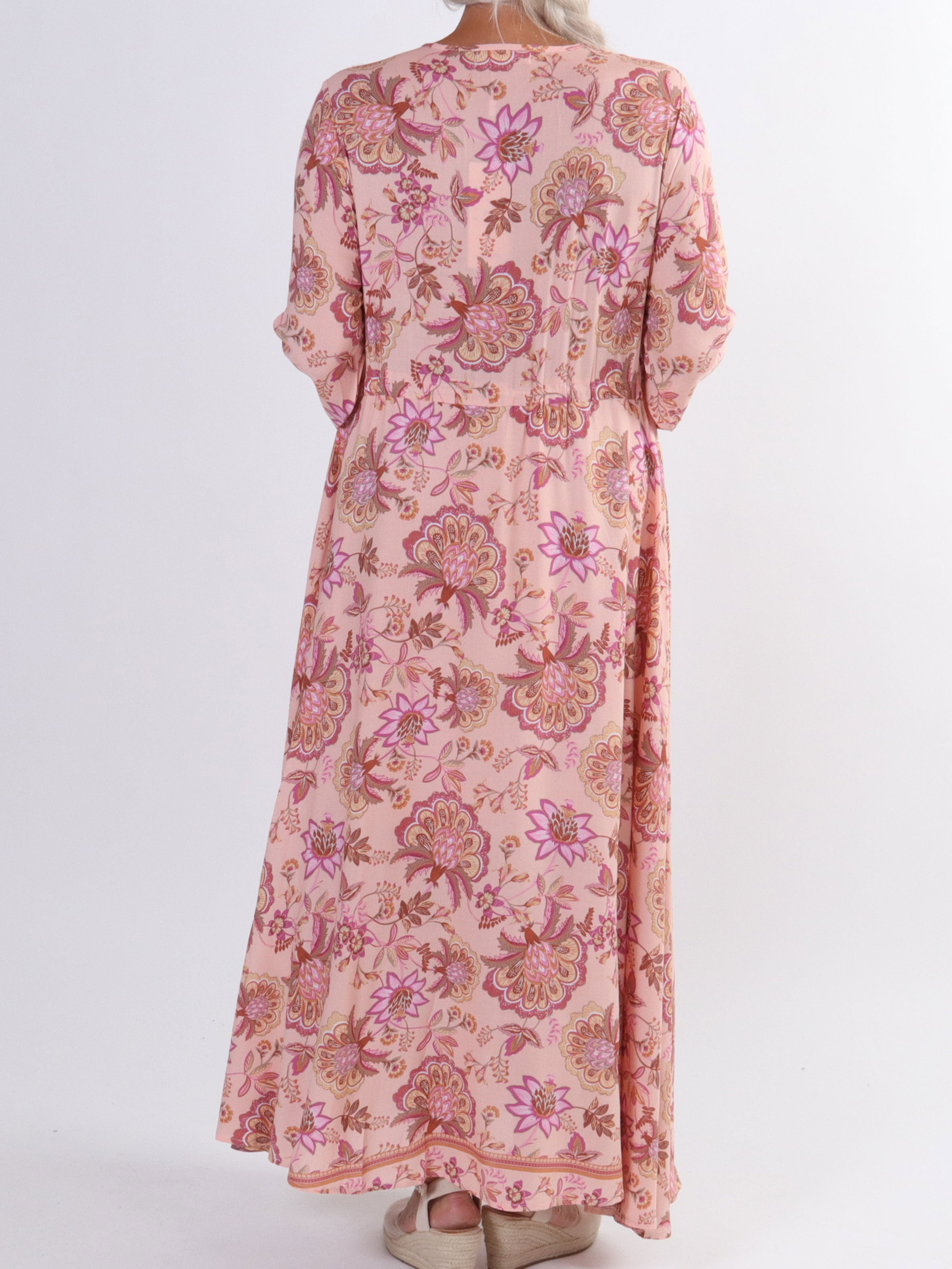 Victoria - Lang sommerkjole med bindebånd i taljen