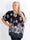 Hanna - Sort t-shirt med store marguerit blomster
