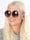 Ines - Runde solbriller med tyndt stel