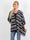 Jamilla - Sort og hvid stribet kimono med oversized look