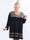Justine - Sort plus size bluse med sølv glimmer