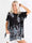 Samaranda - Sort t-shirt i oversized look med blomsterprint