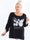 Sisse - Blød elastisk plus size bluse med motiv og similisten