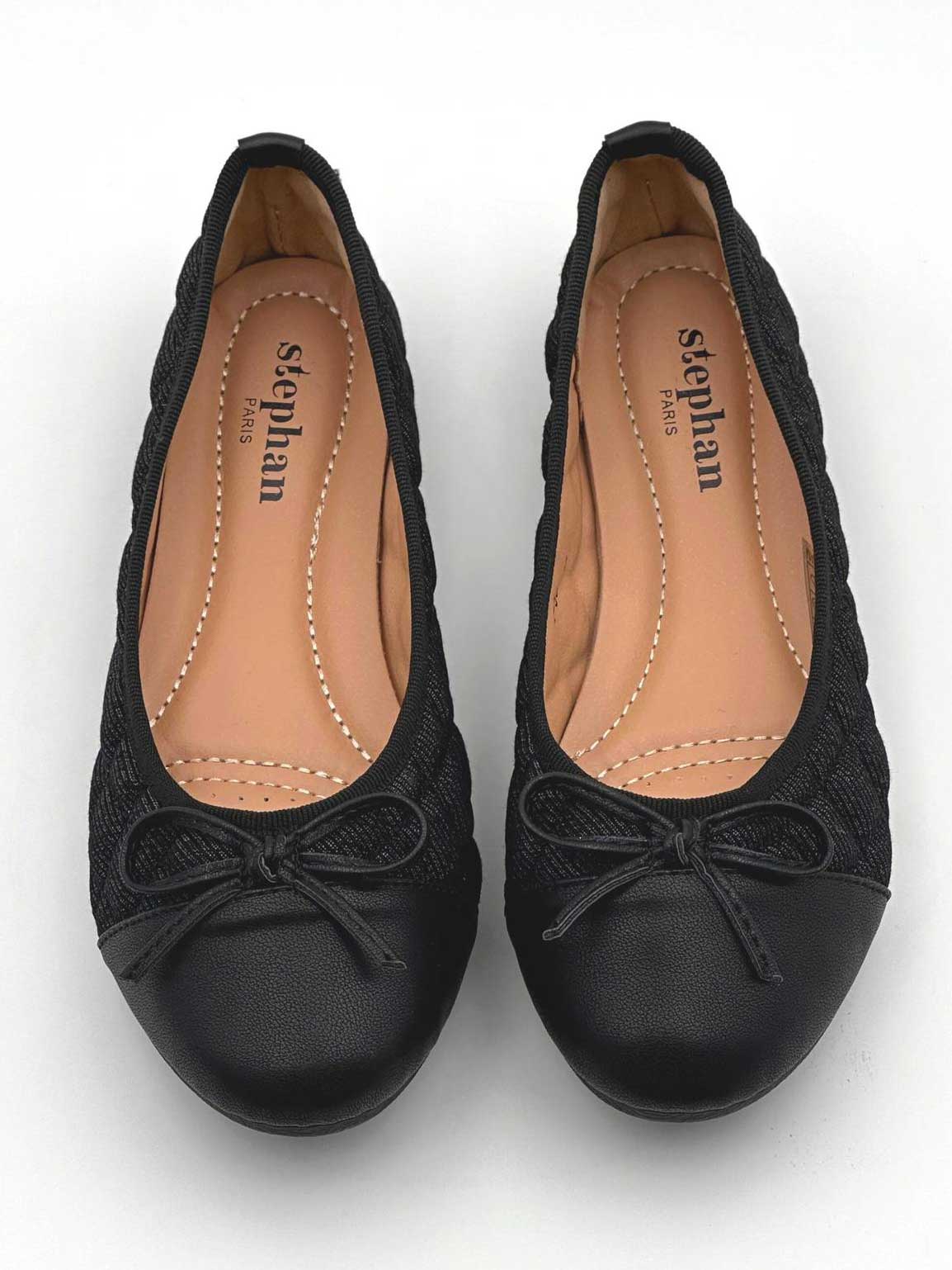 Pamela - Søde ballerinasko i denim med sløjfe