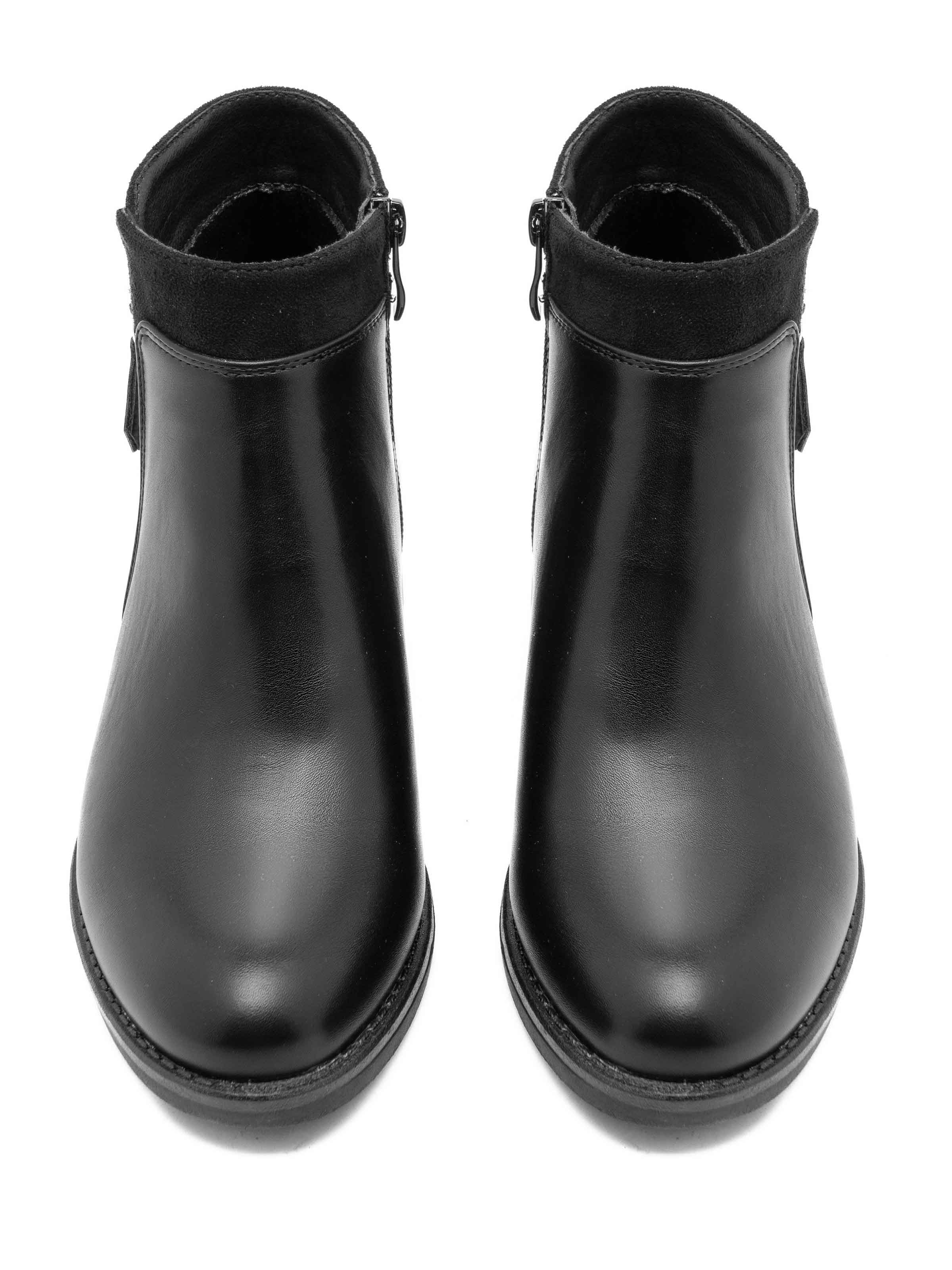 Reese - Ankelstøvle med guld lynlås detalje