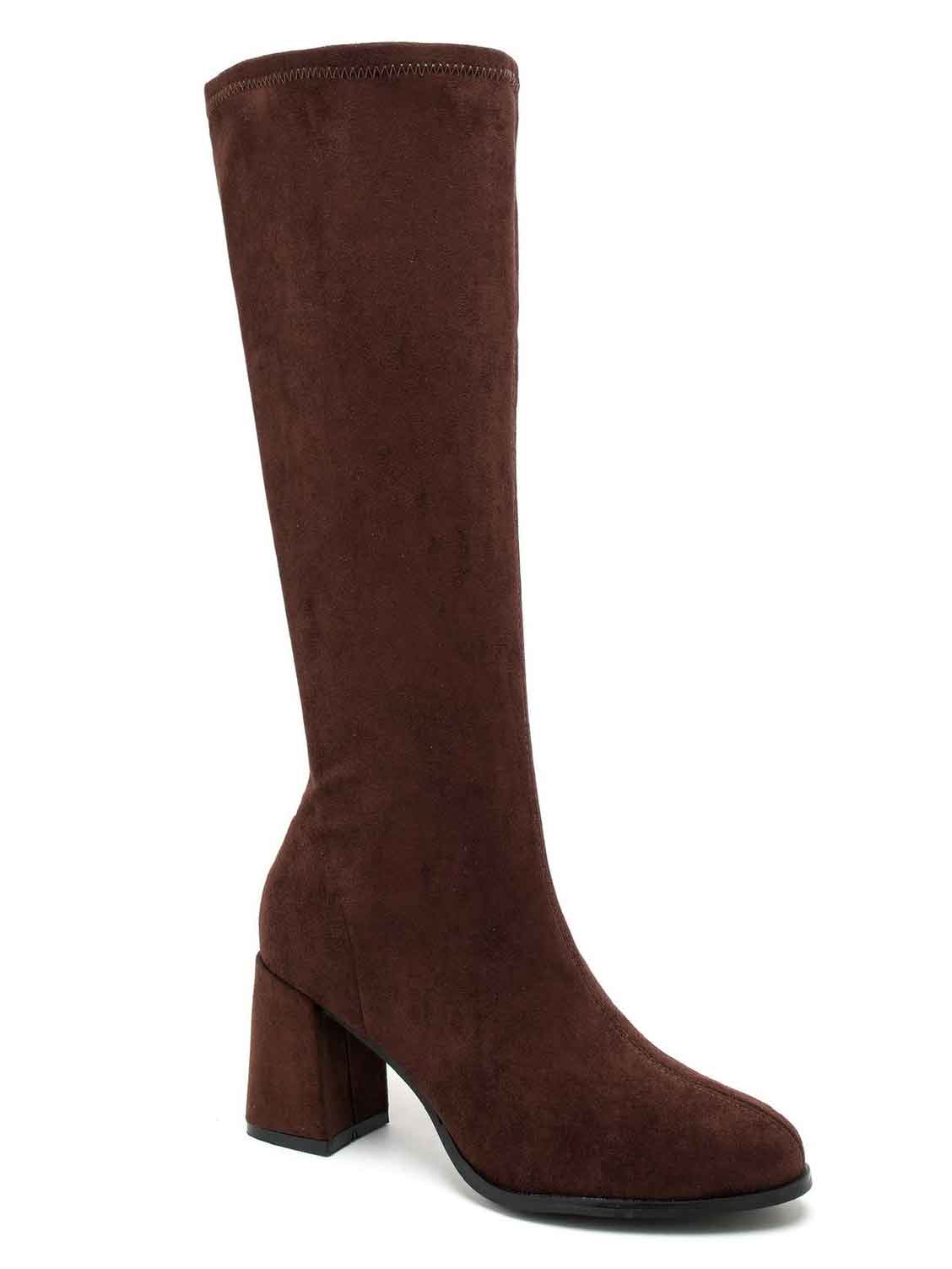 Cyrene - Støvler i ruskindslook med hæl