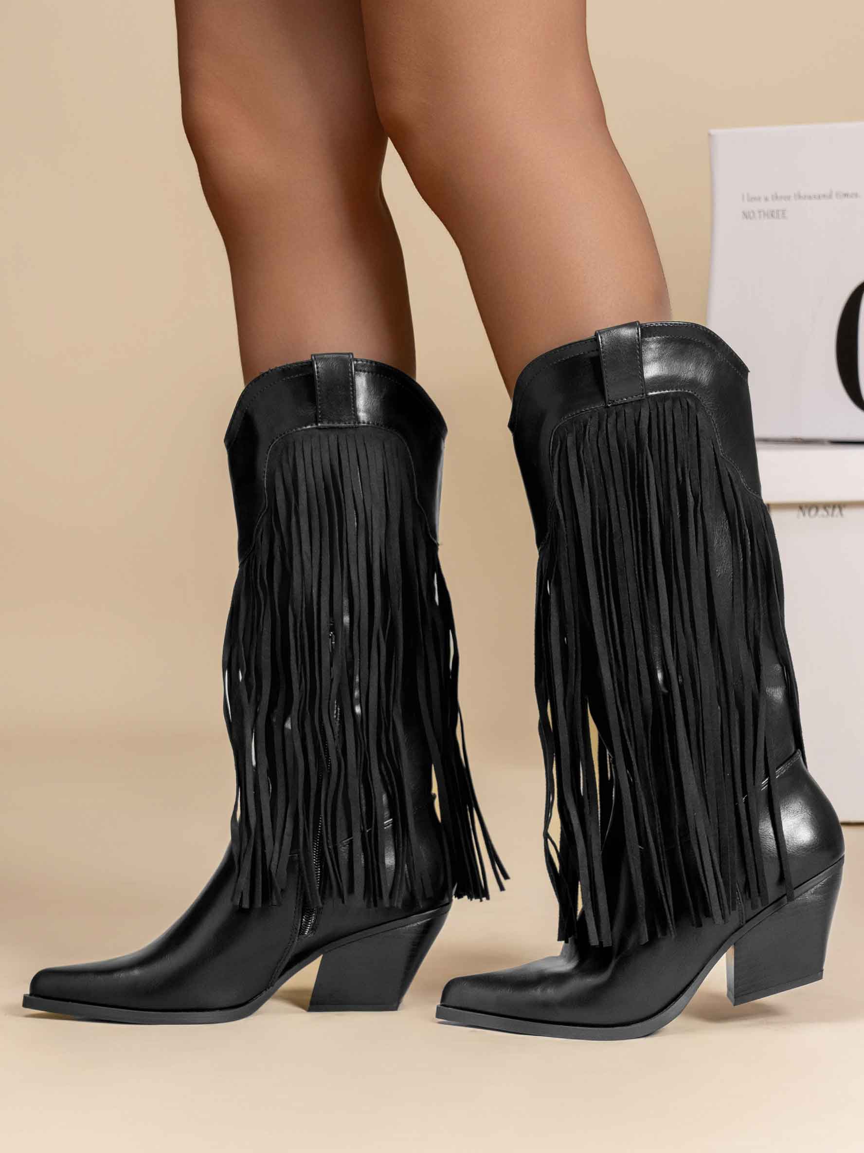 Marjorie - Cowboystøvler med frynser