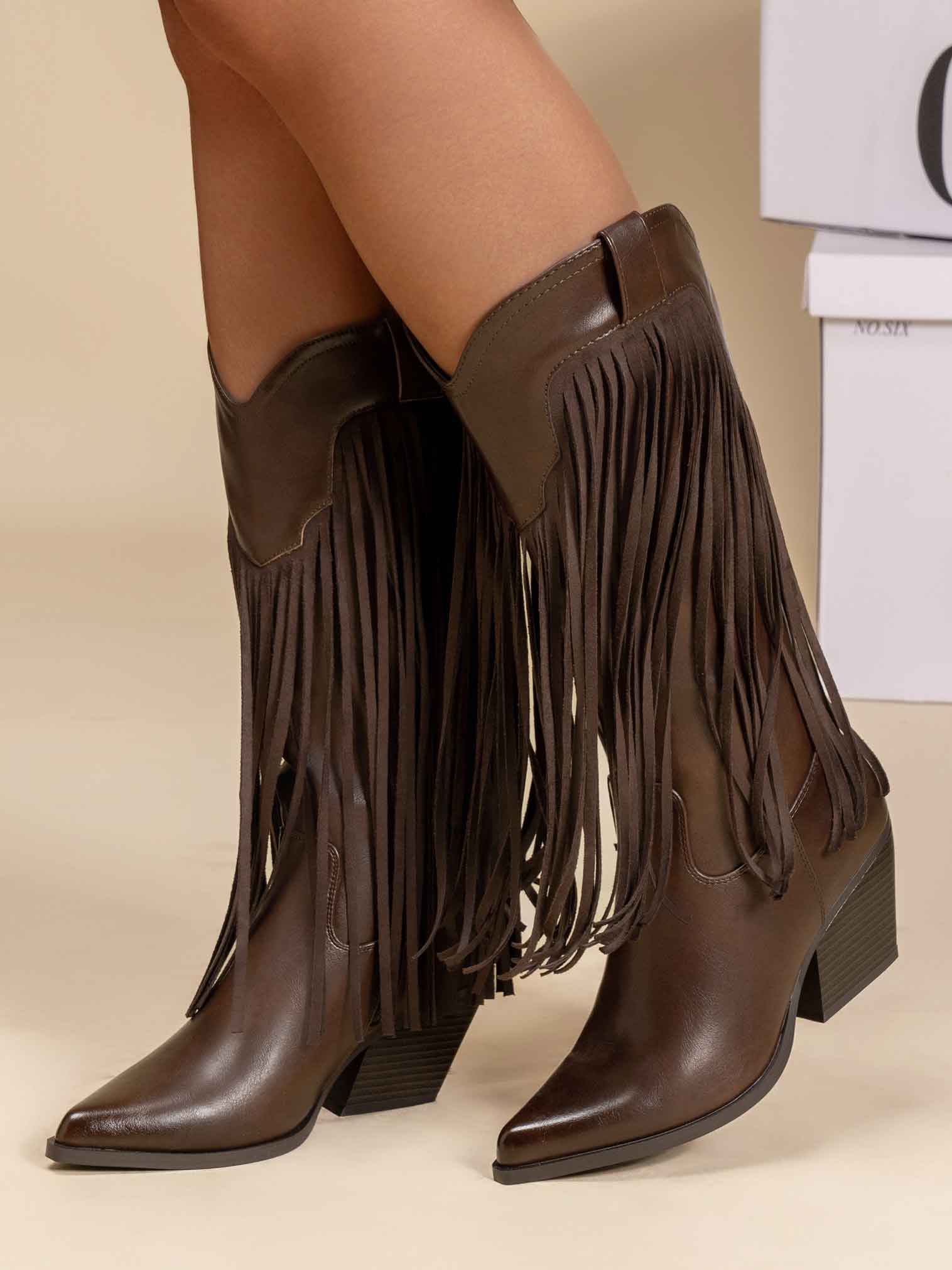 Marjorie - Cowboystøvler med frynser