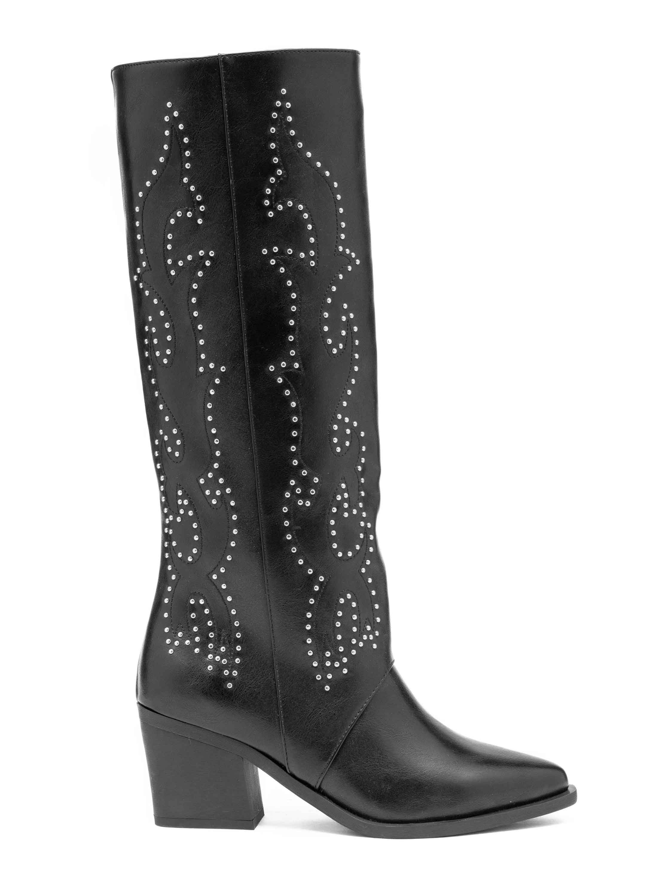 Shiri - Cowboystøvler med små runde nitter