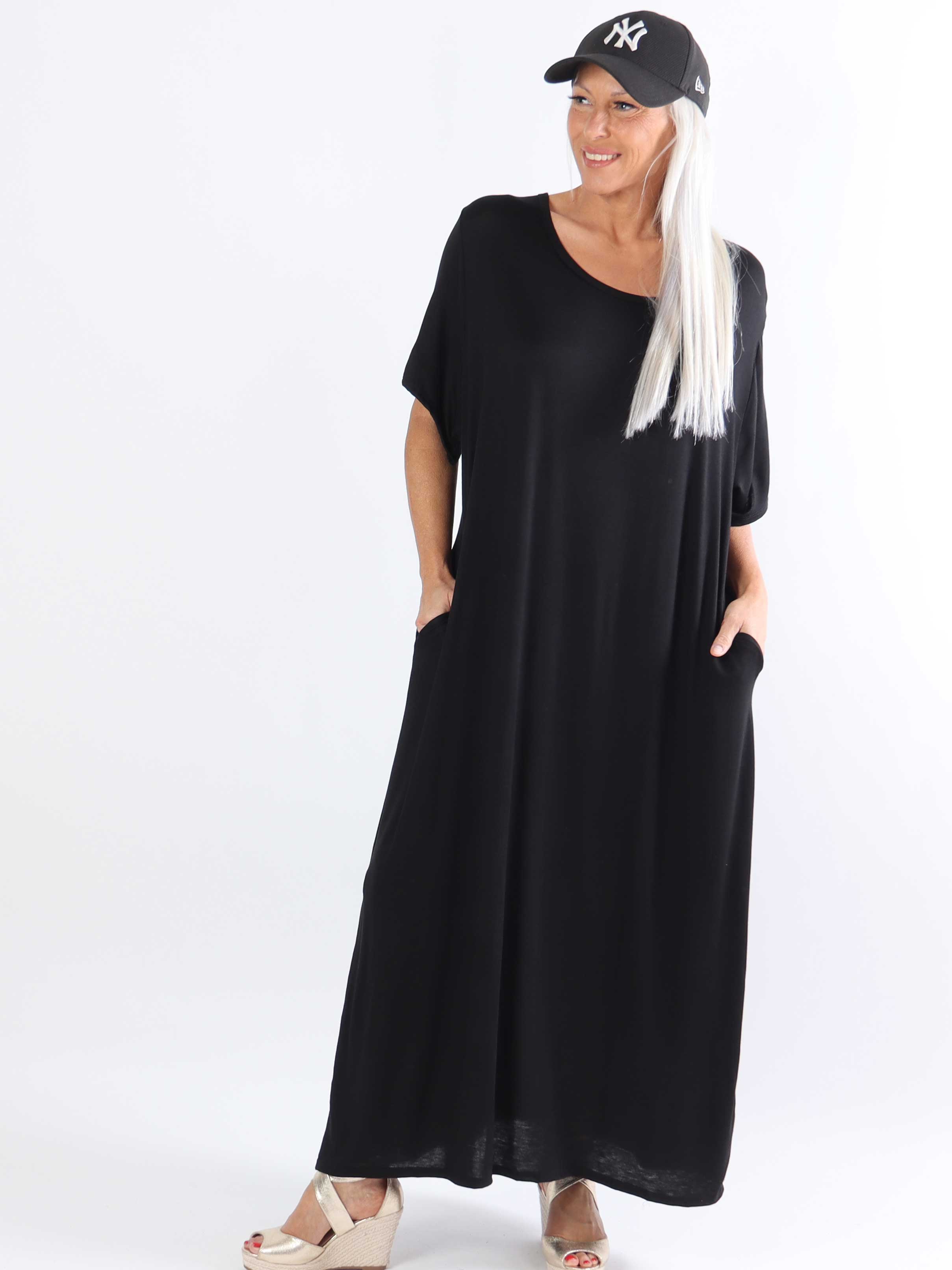 Abbie - Lang plus size t-shirtkjole i åndbart viskose stof