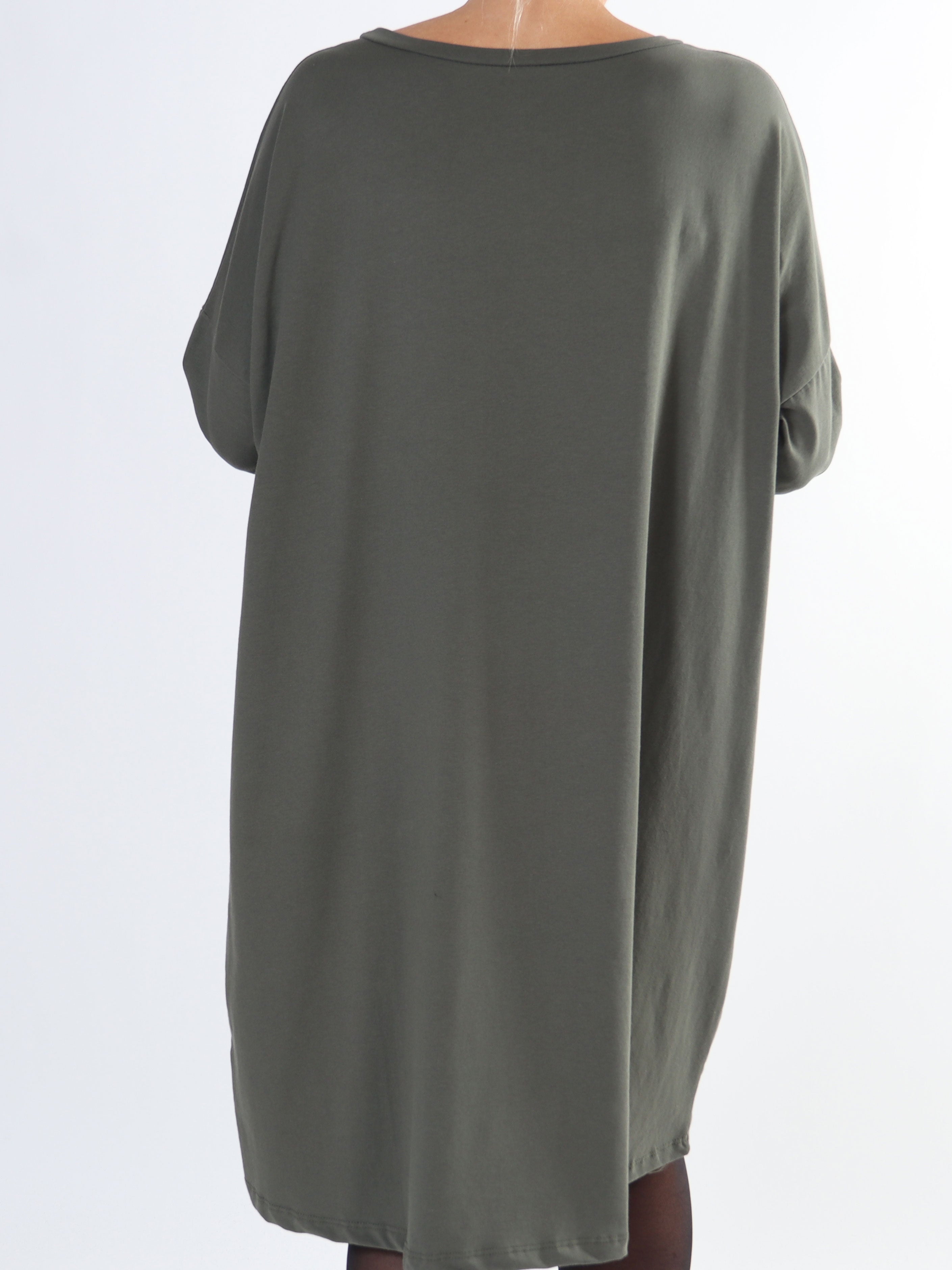 Ada - Plus size kjole i bomuld med tryk i similisten