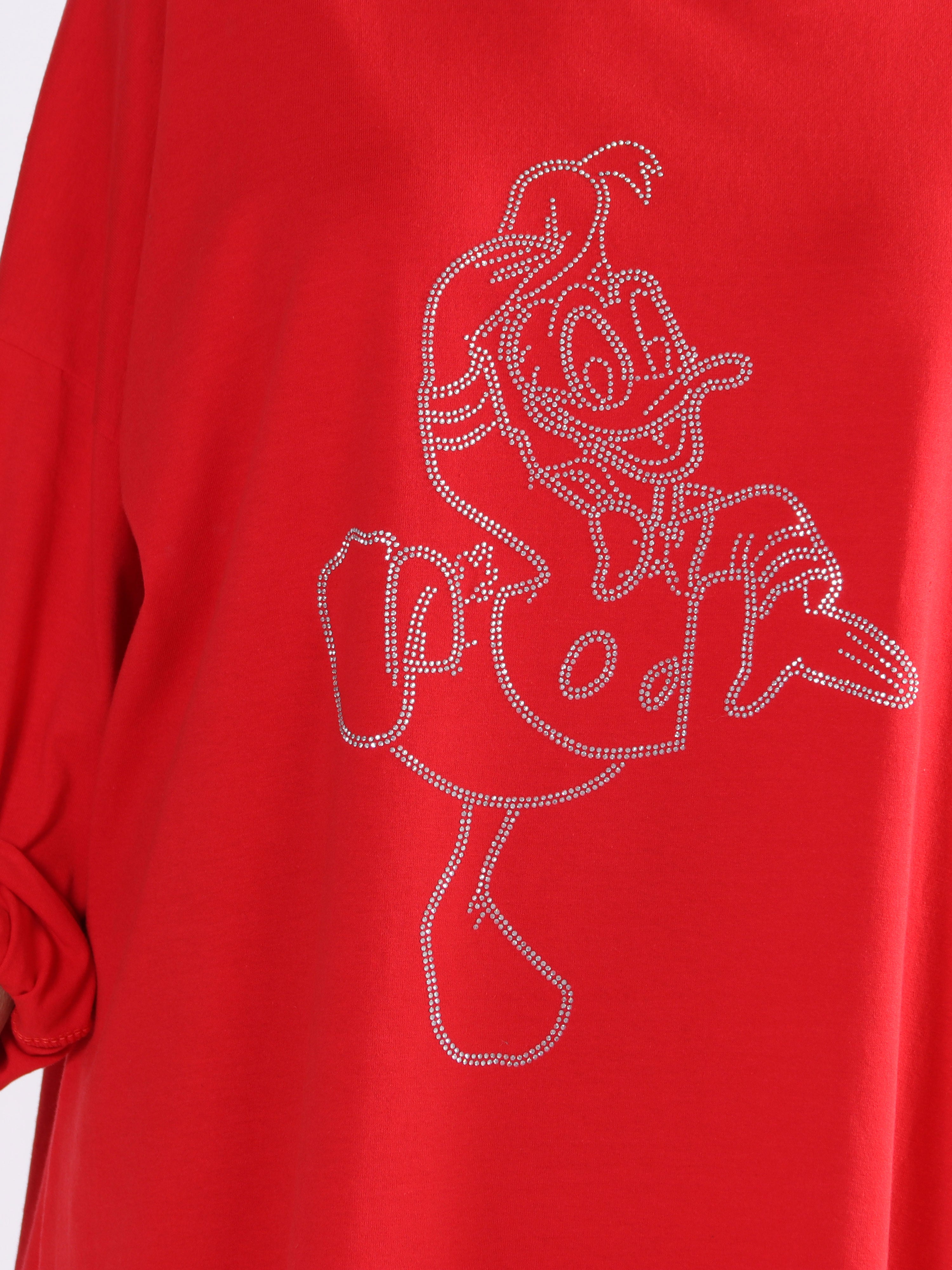 Ada - Plus size kjole i bomuld med tryk i similisten