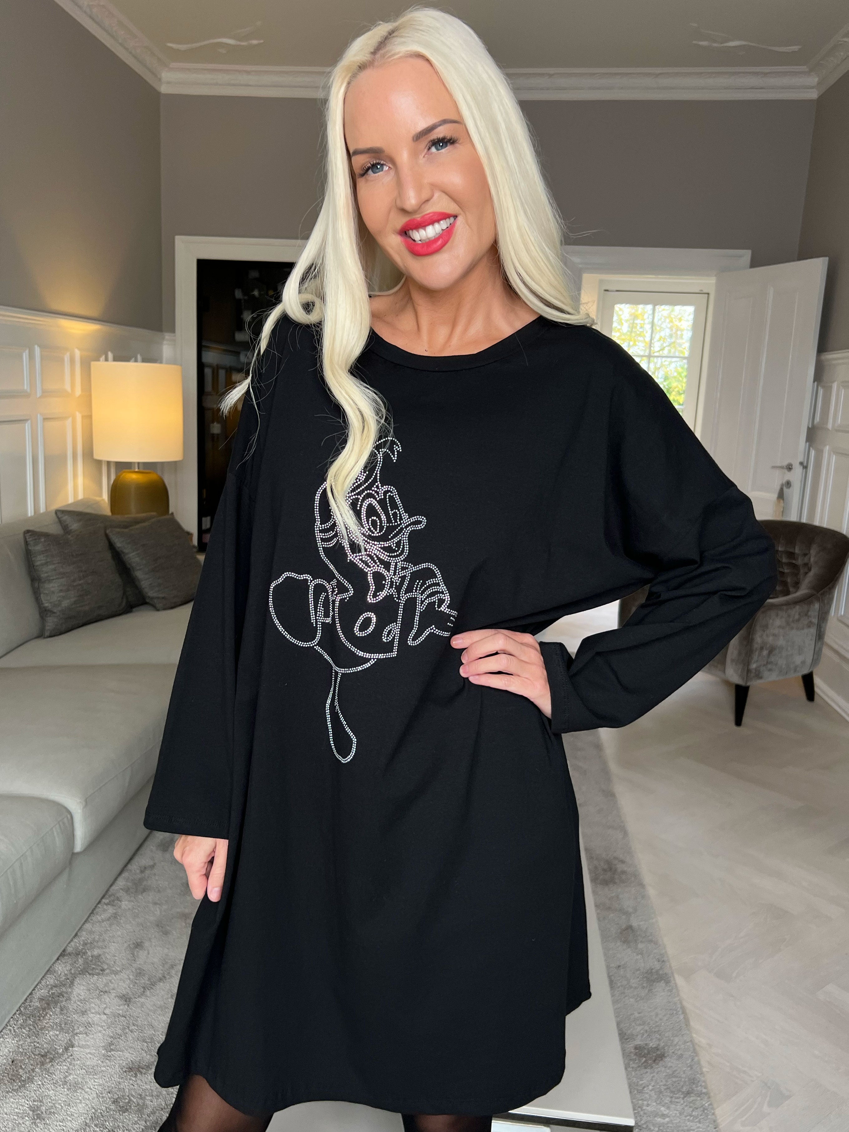 Ada - Kjole i bomuld med tryk i similisten