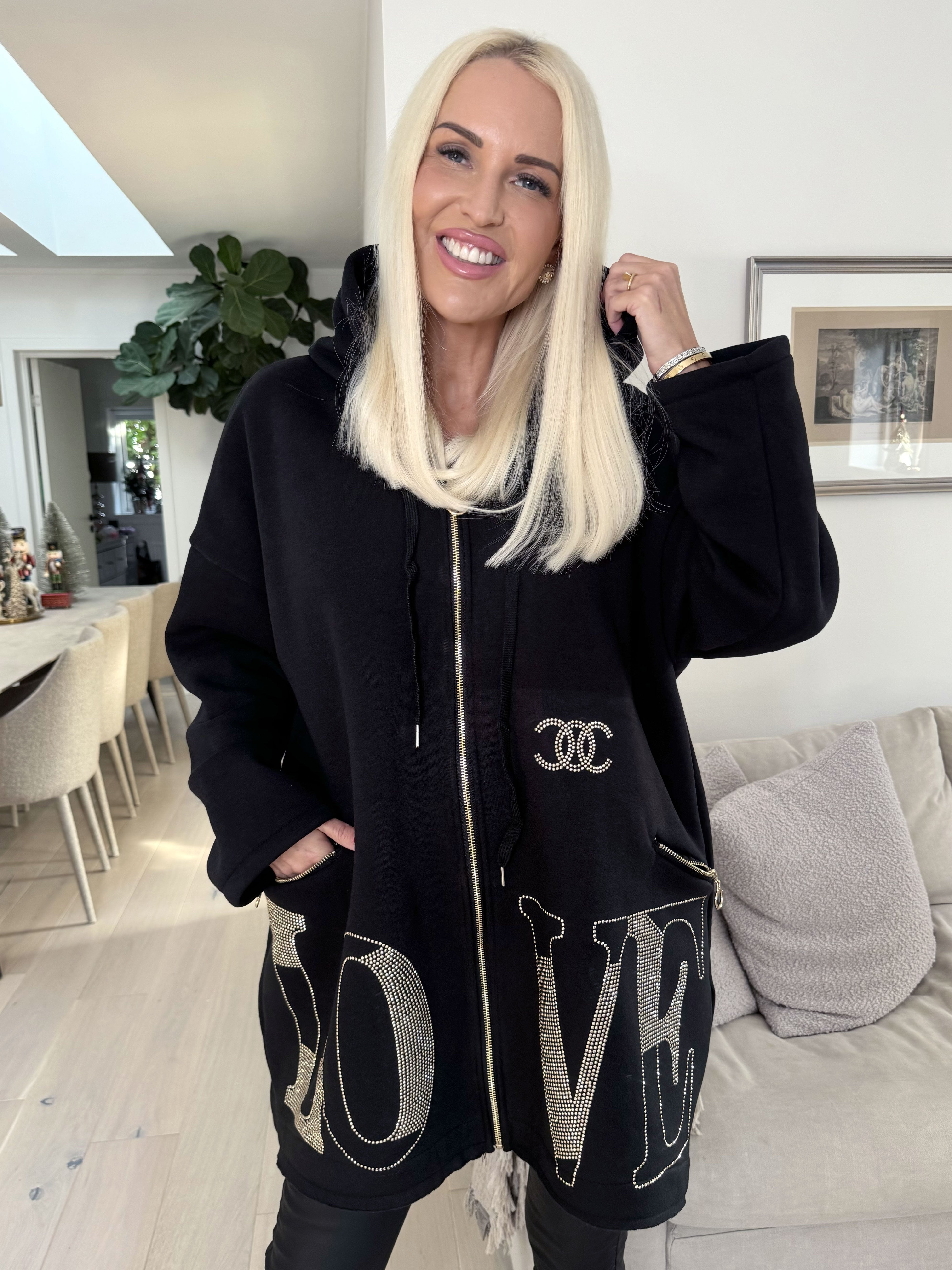 Adea - Blød hoodie med lynlås og similisten