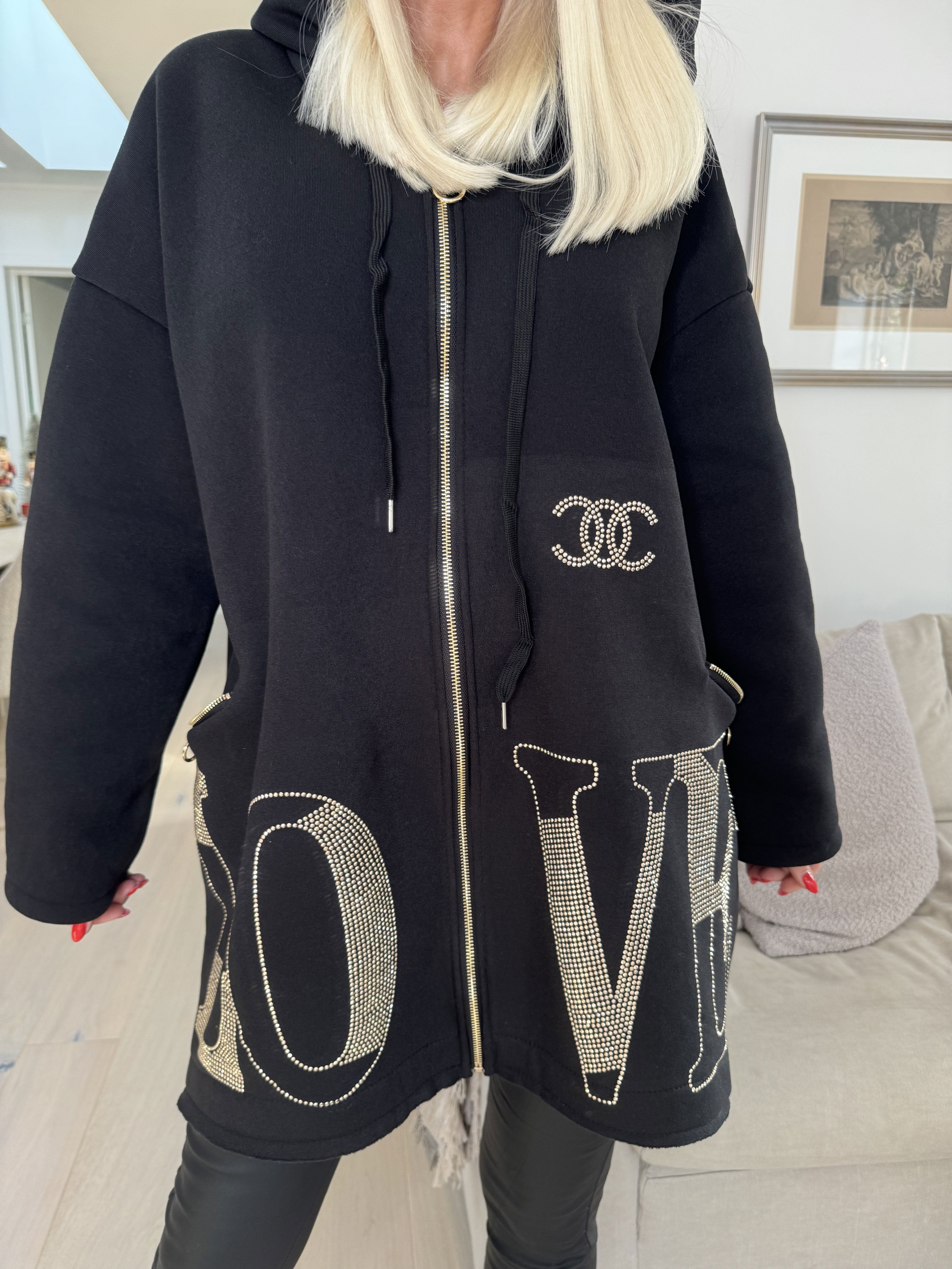 Adea - Blød hoodie med lynlås og similisten