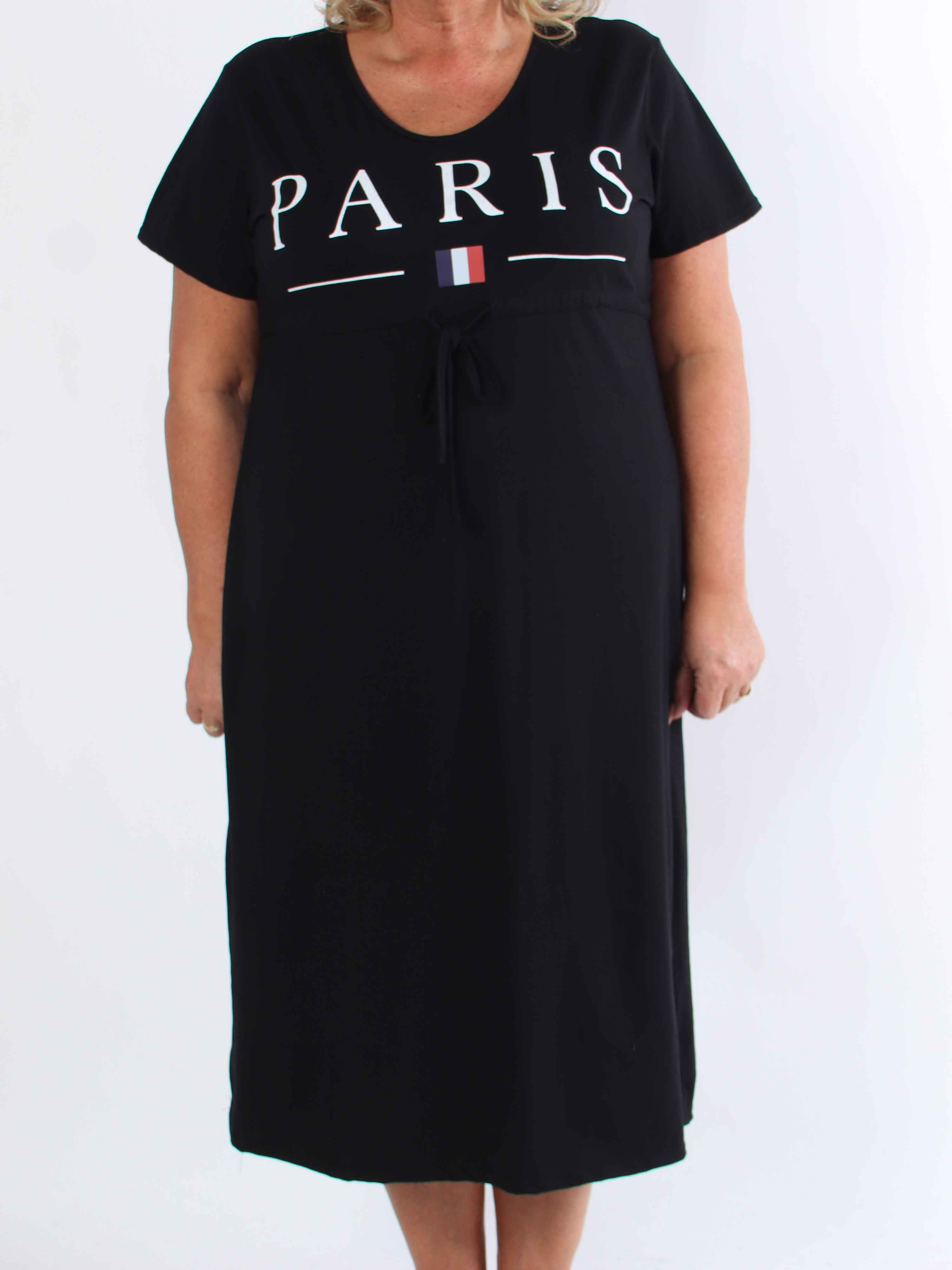 Afiya - Plus size joggingkjole i bomuld med snøre under brystet