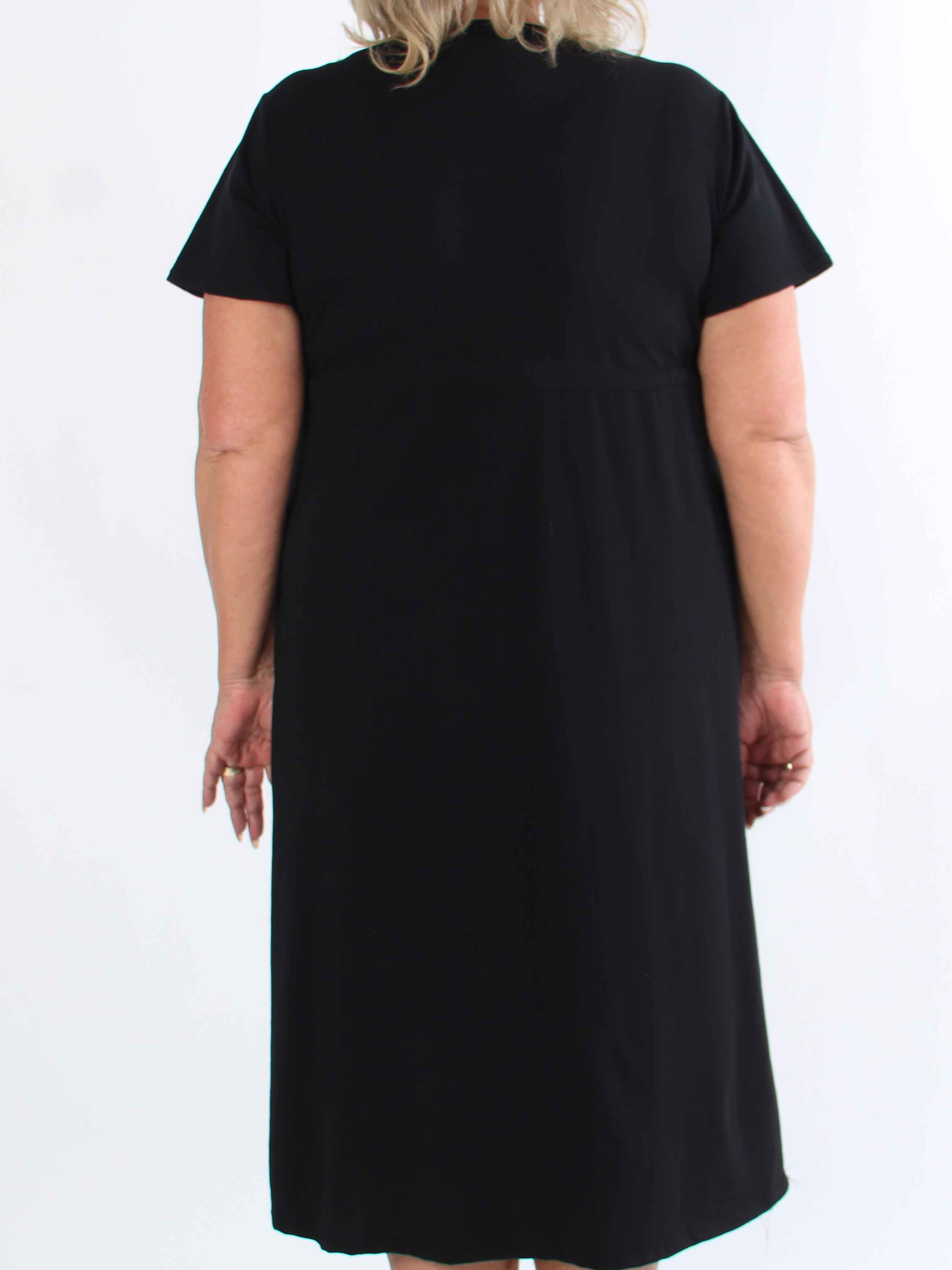 Afiya - Plus size joggingkjole i bomuld med snøre under brystet