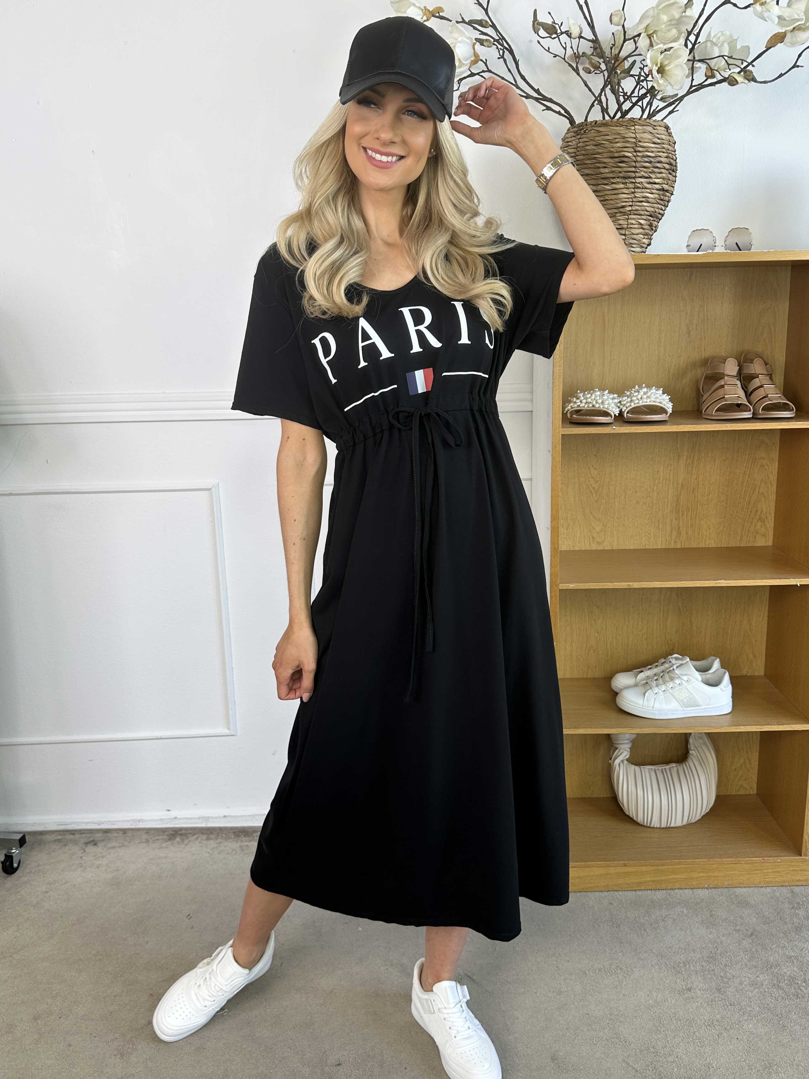 Afiya - Joggingkjole i bomuld med snøre under brystet