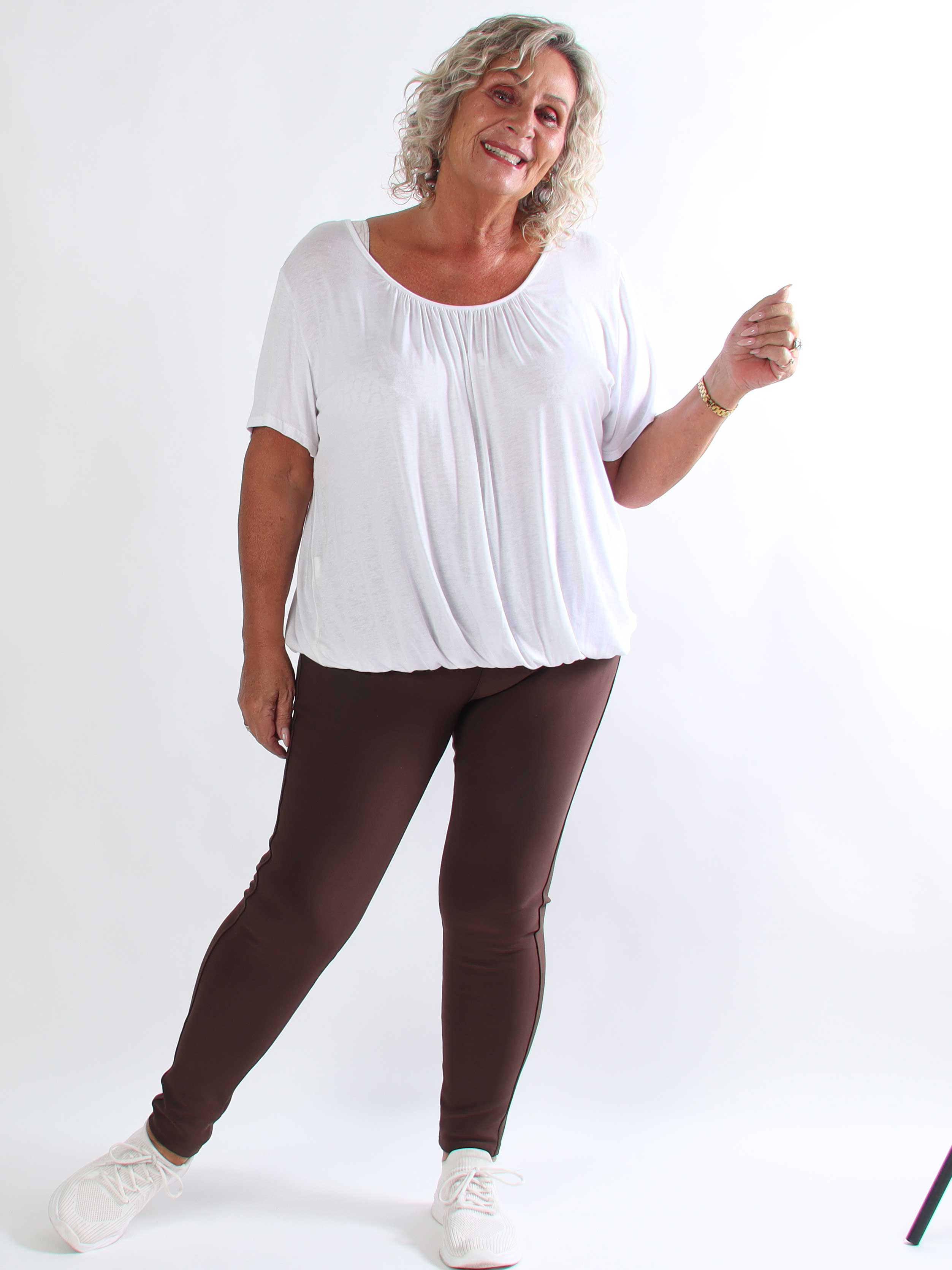 Agacia - Bløde og elastiske leggings med elegante similisten-spænder i siden
