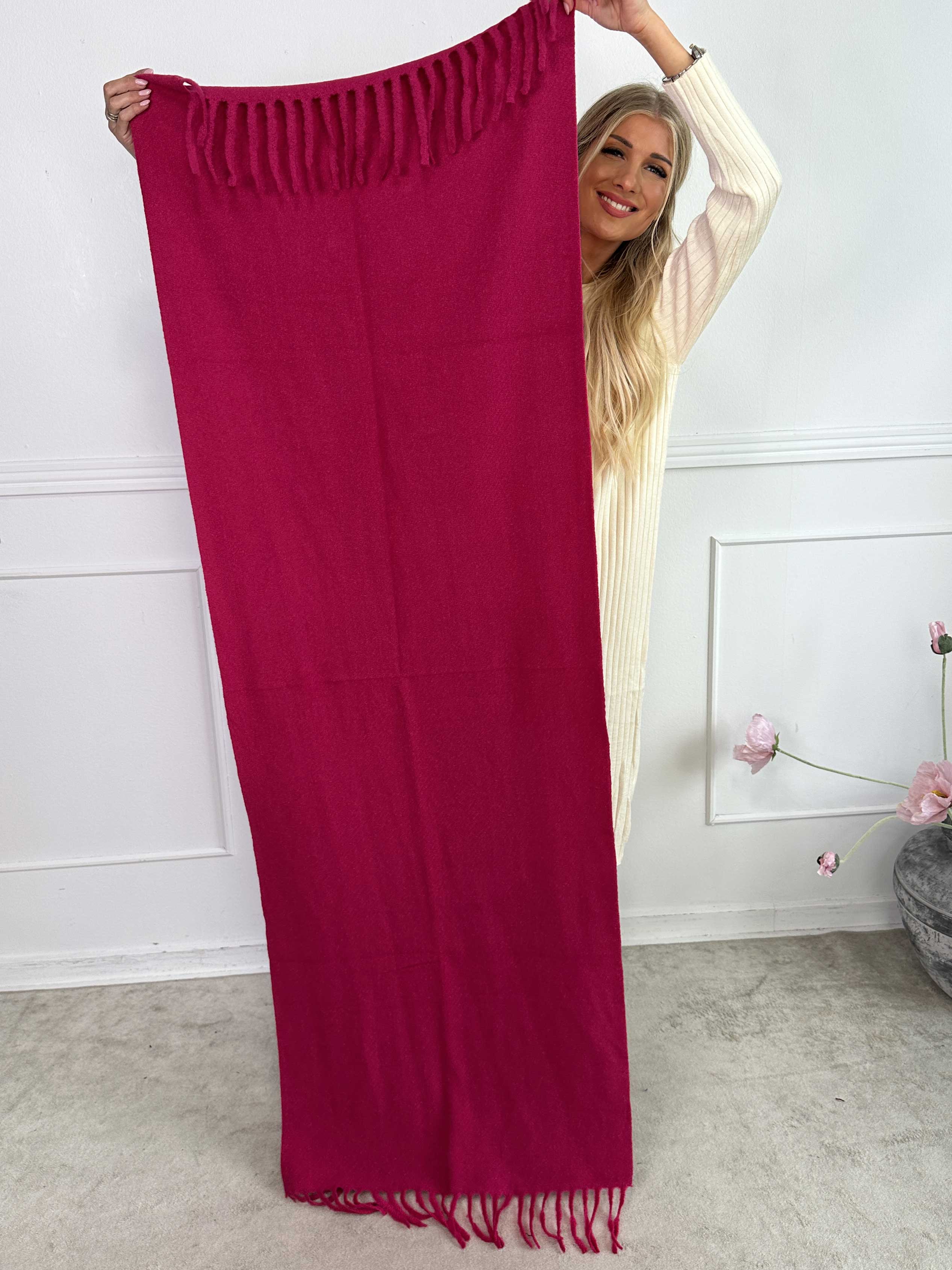 Ailany - Ensfarvet tørklæde i viskose og uld