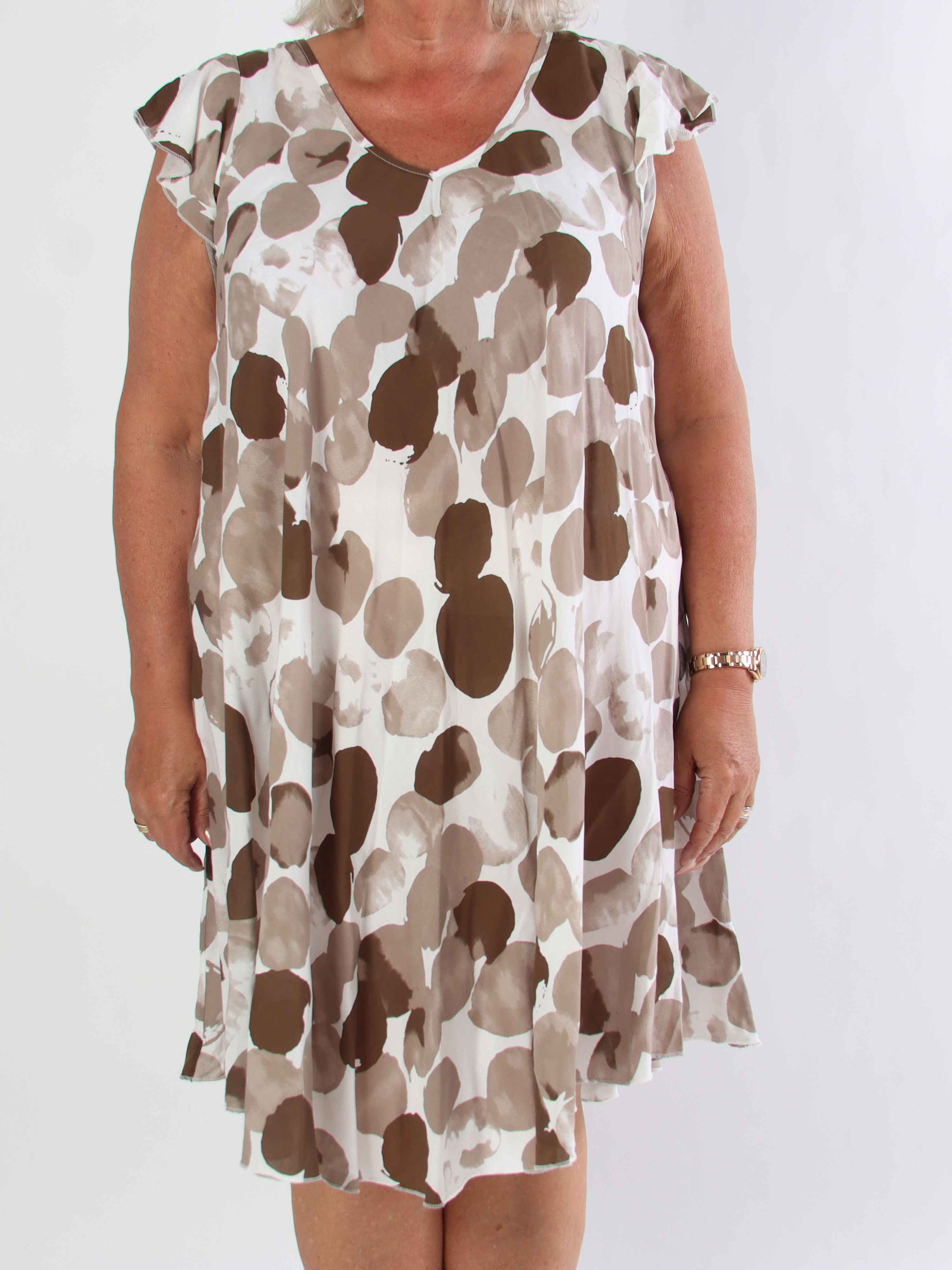 Akantha  - Mønstret plus size sommerkjole i let viskose