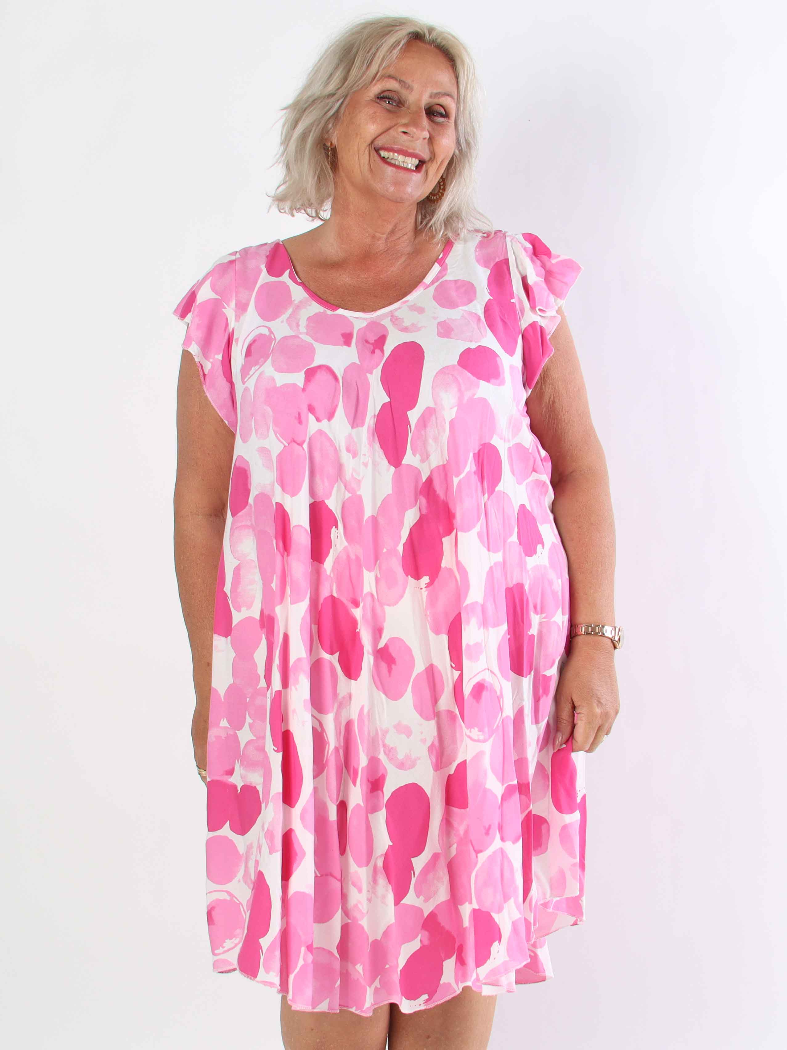 Akantha  - Mønstret plus size sommerkjole i let viskose