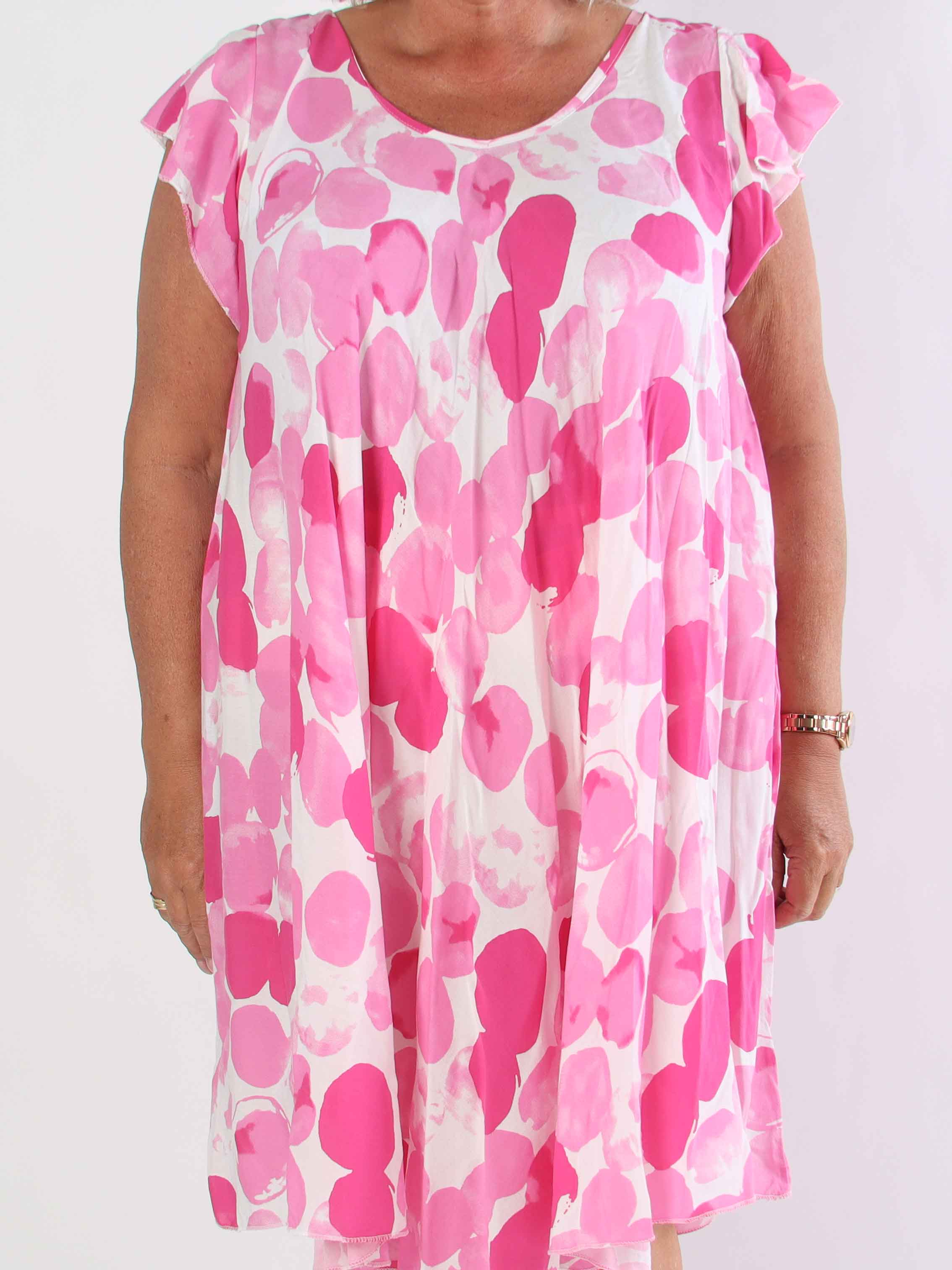 Akantha  - Mønstret plus size sommerkjole i let viskose