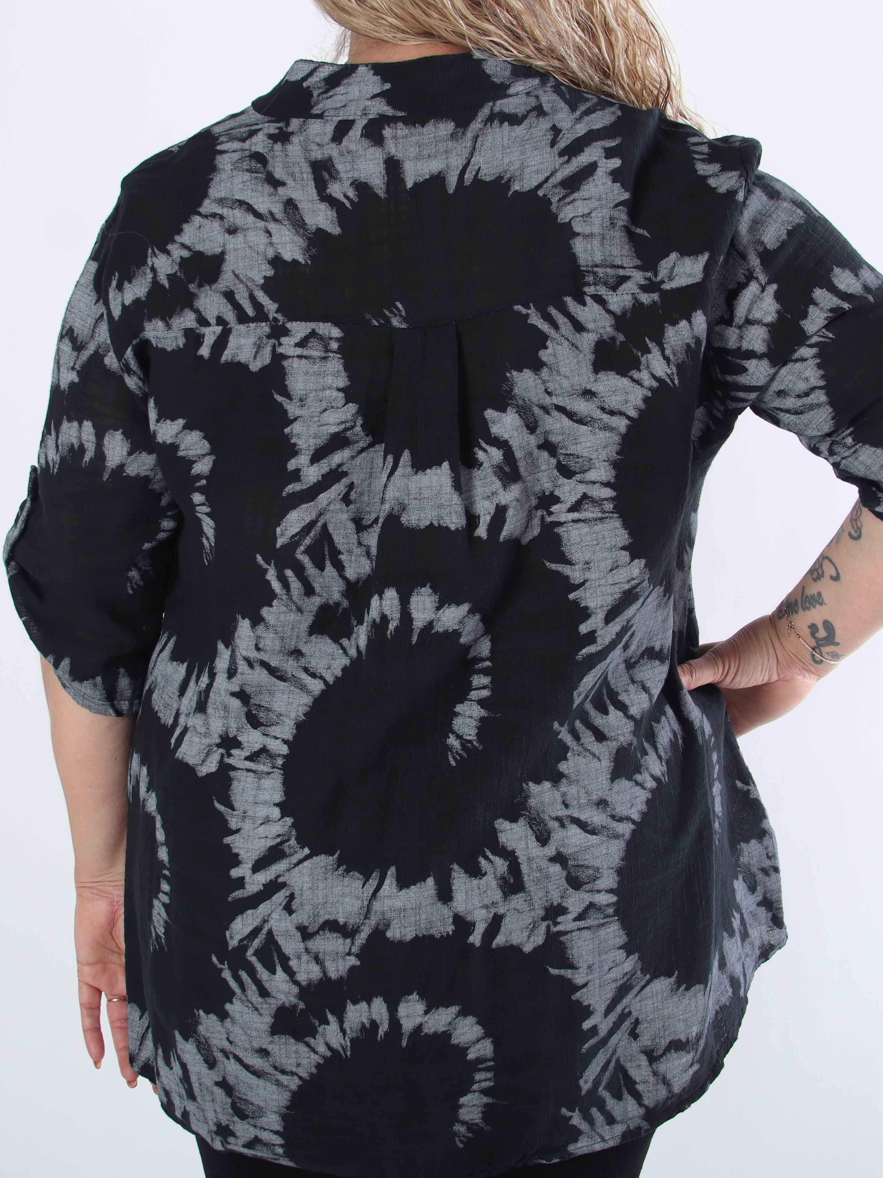 Akella - Mønstret plus size skjorte i let bomuldsstof