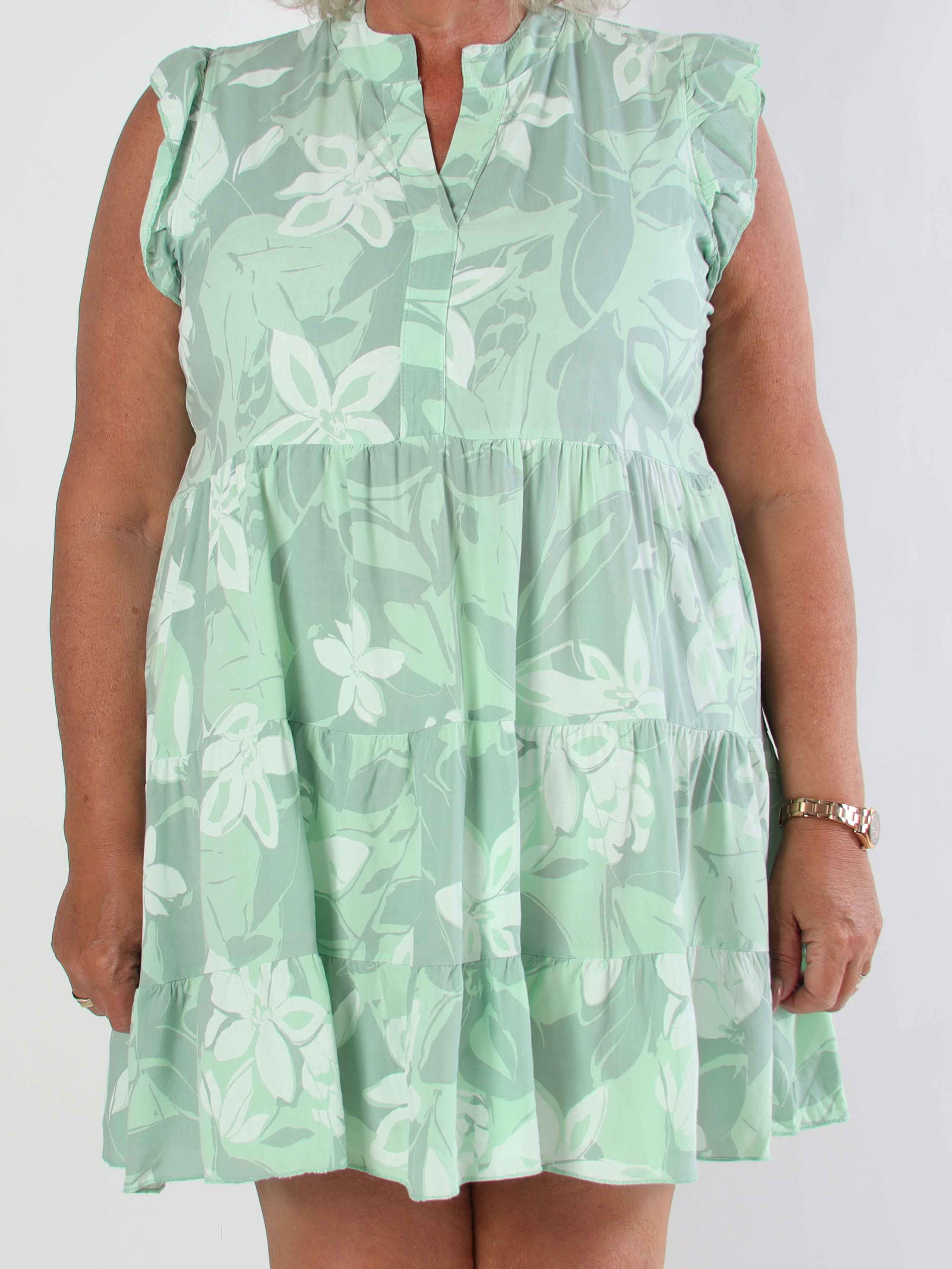 Alcmene Flower - Sød viskose tunikakjole med flæser