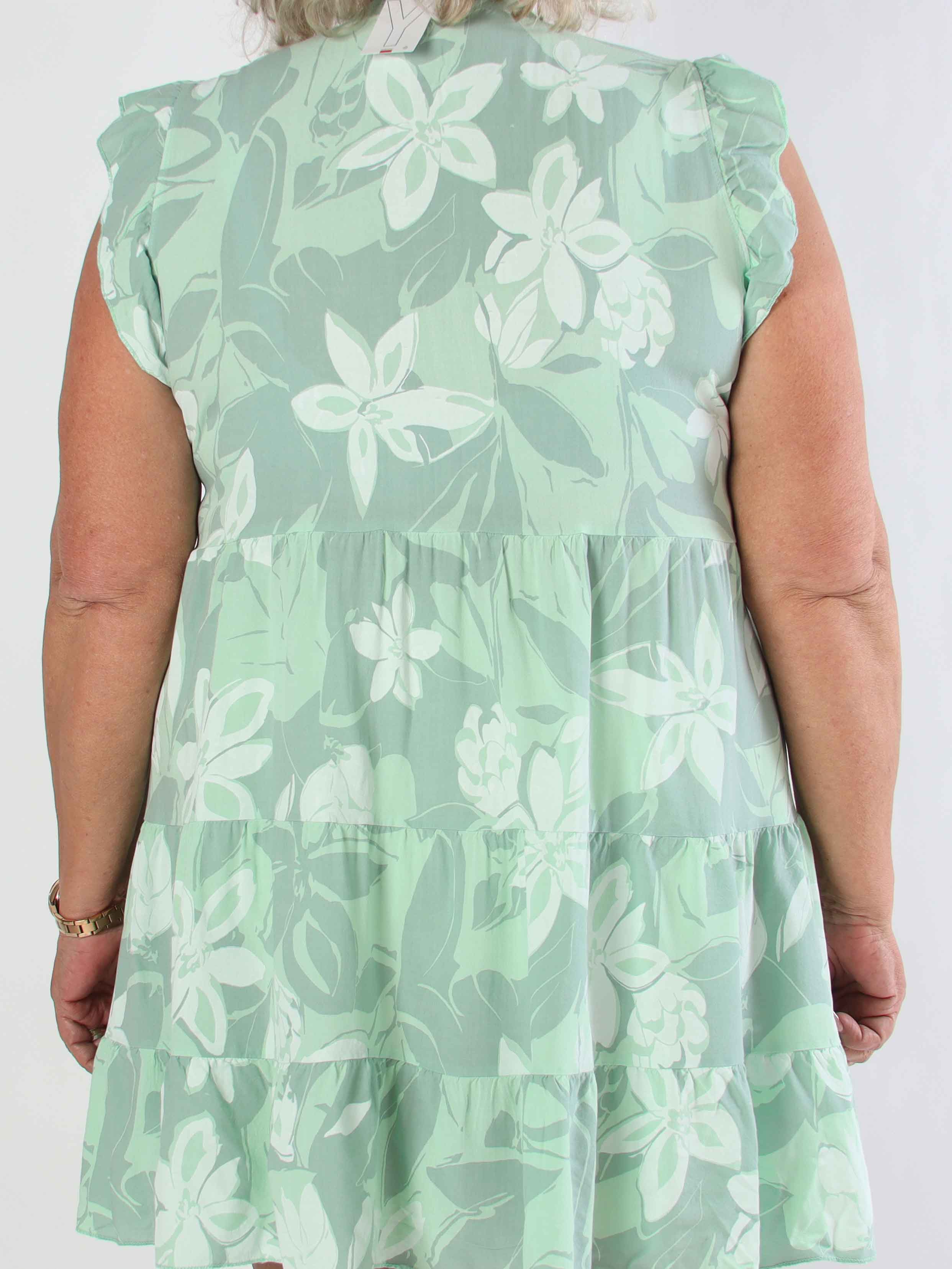 Alcmene Flower - Sød viskose tunikakjole med flæser