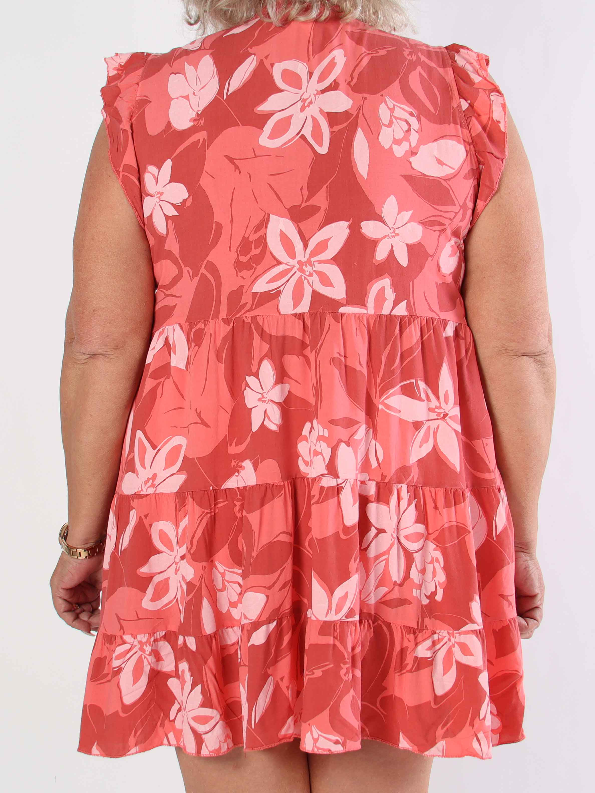 Alcmene Flower - Sød viskose tunikakjole med flæser