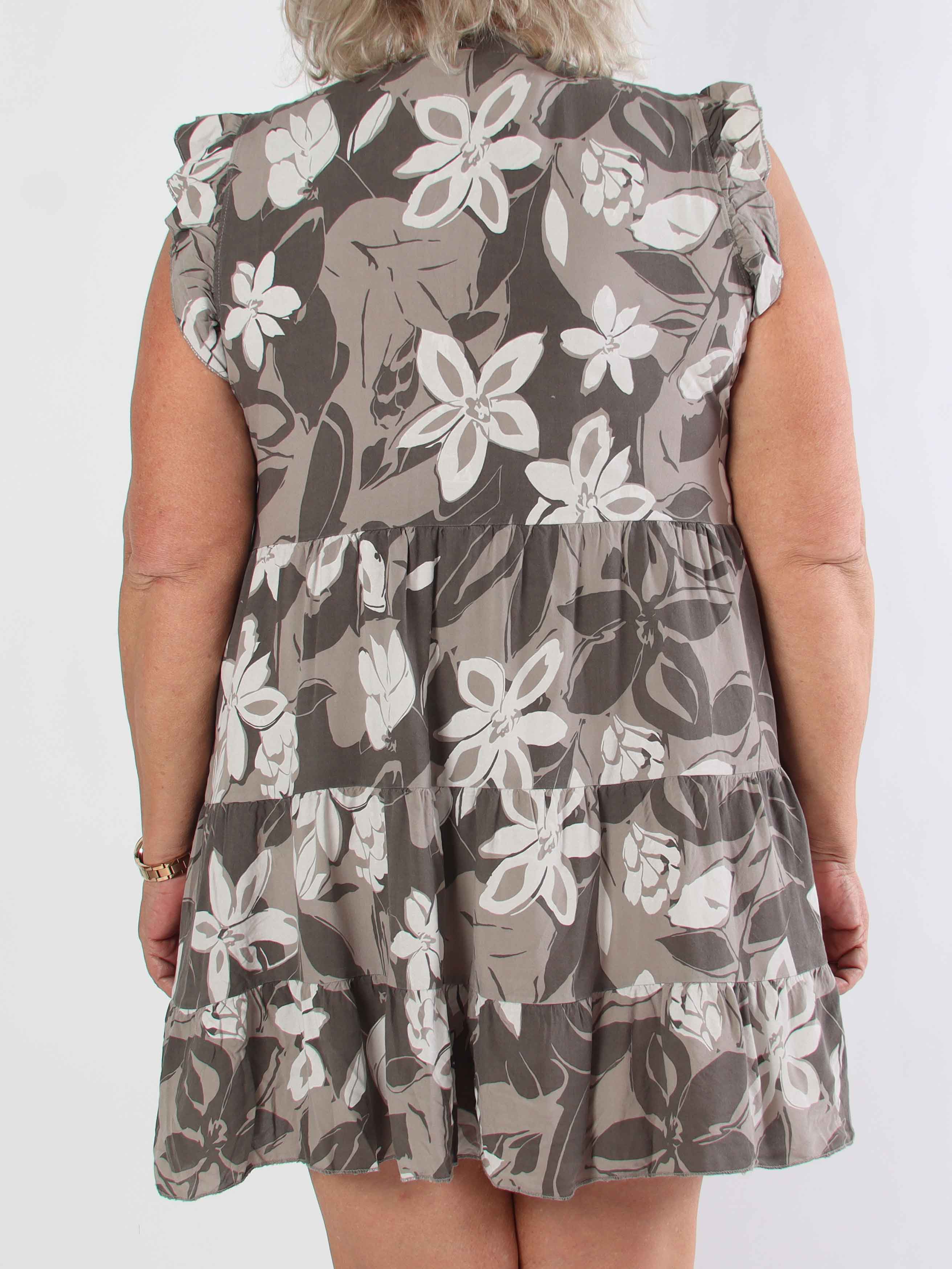 Alcmene Flower - Sød viskose tunikakjole med flæser